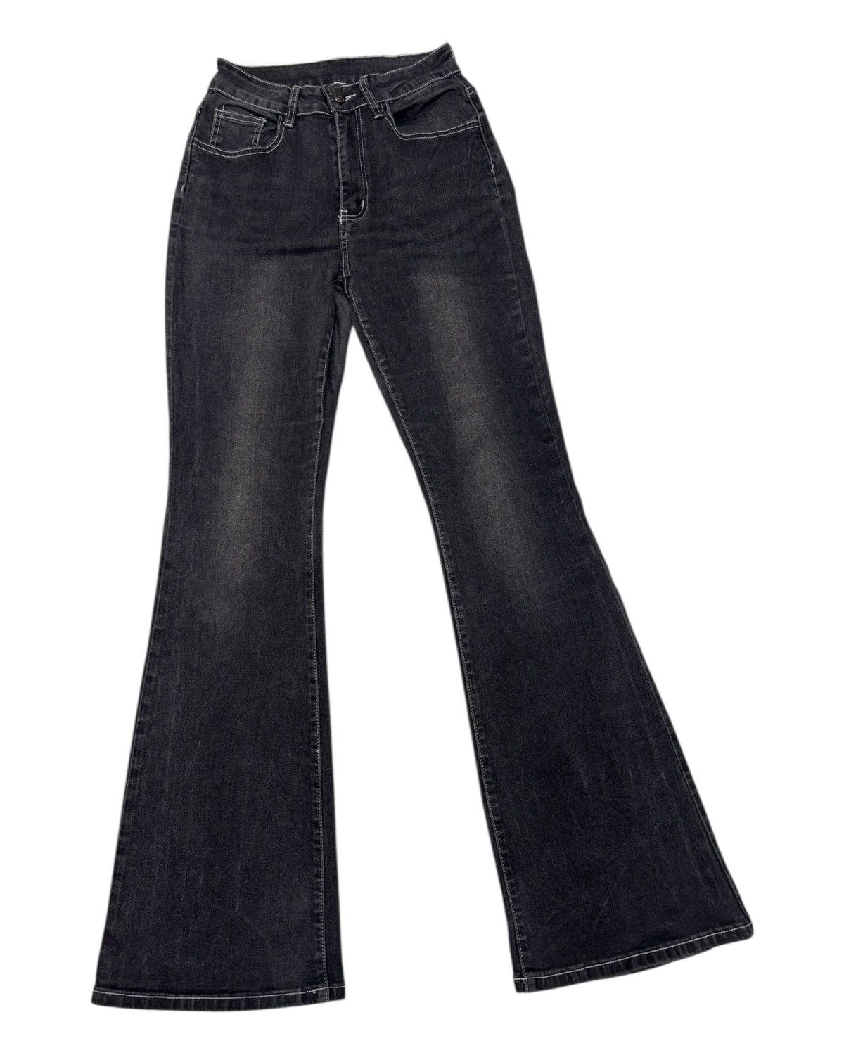 Le Grande Bleu (L.G.B.) 🔥VINTAGE FLARED JEANS CROSS INSPIRED CHROME HEART JEANS Size 23" - 4 Thumbnail