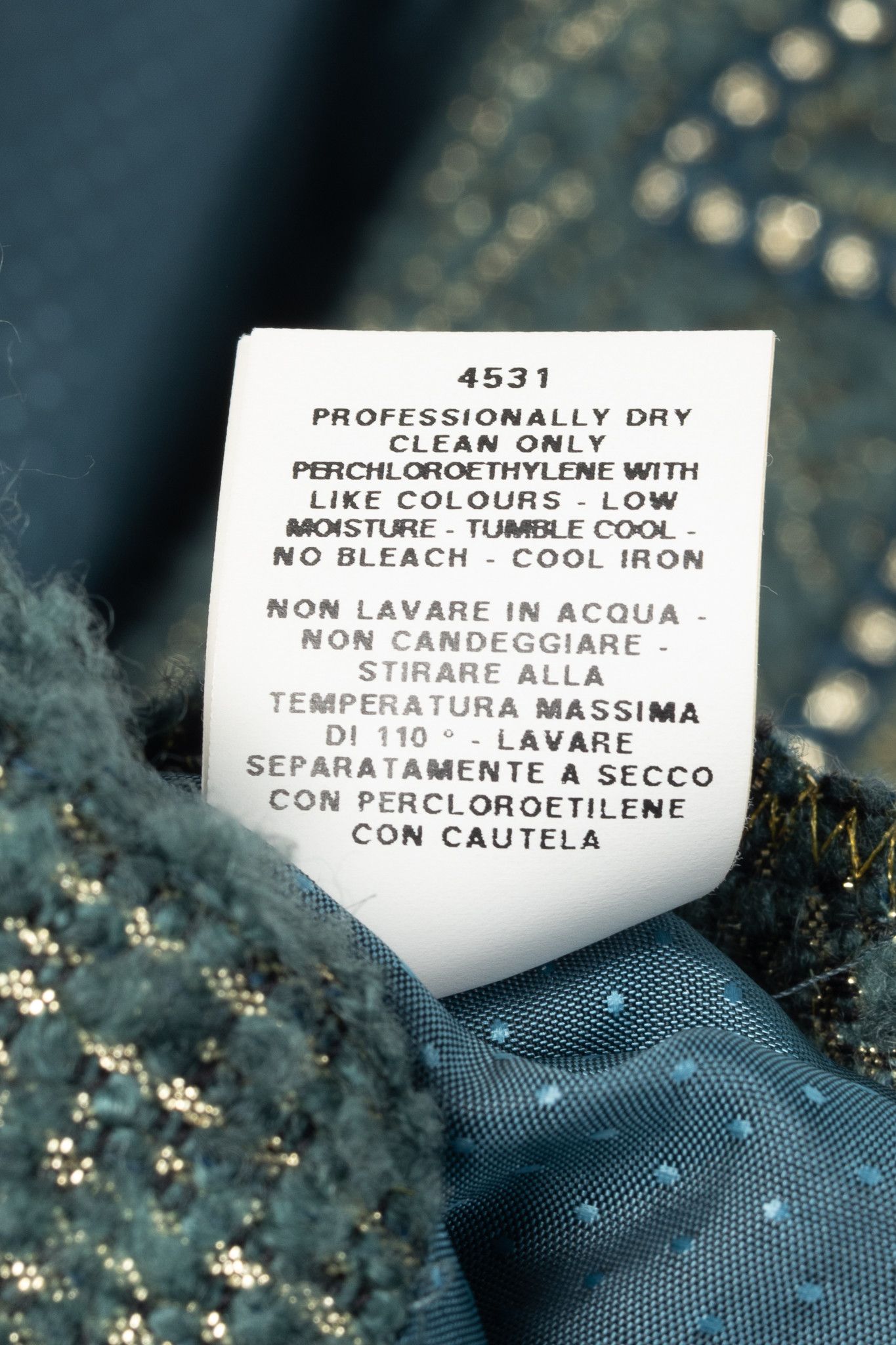 Moschino Moschino Cheap and Chic Metallic Green Boucle-Wool Blazer Size L / US 10 / IT 46 - 10 Thumbnail