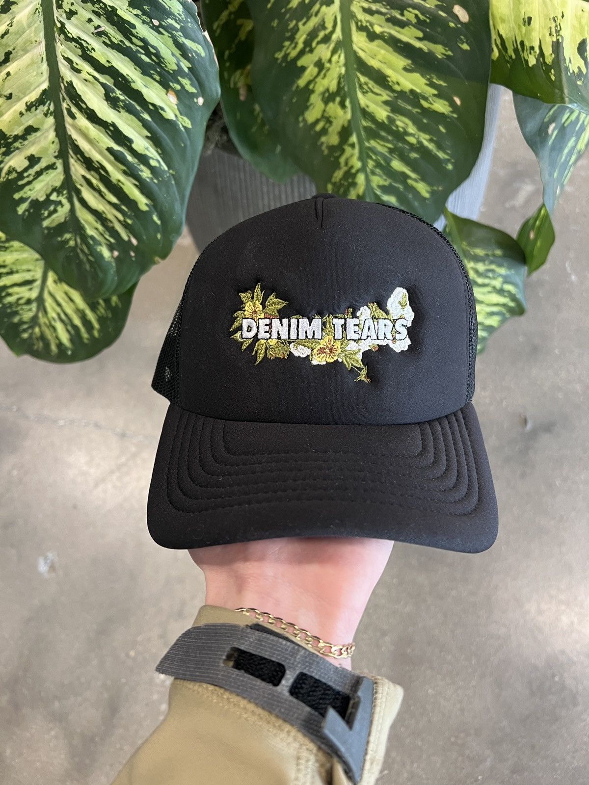 image of Denim Tears Trucker Hat Black, Men's