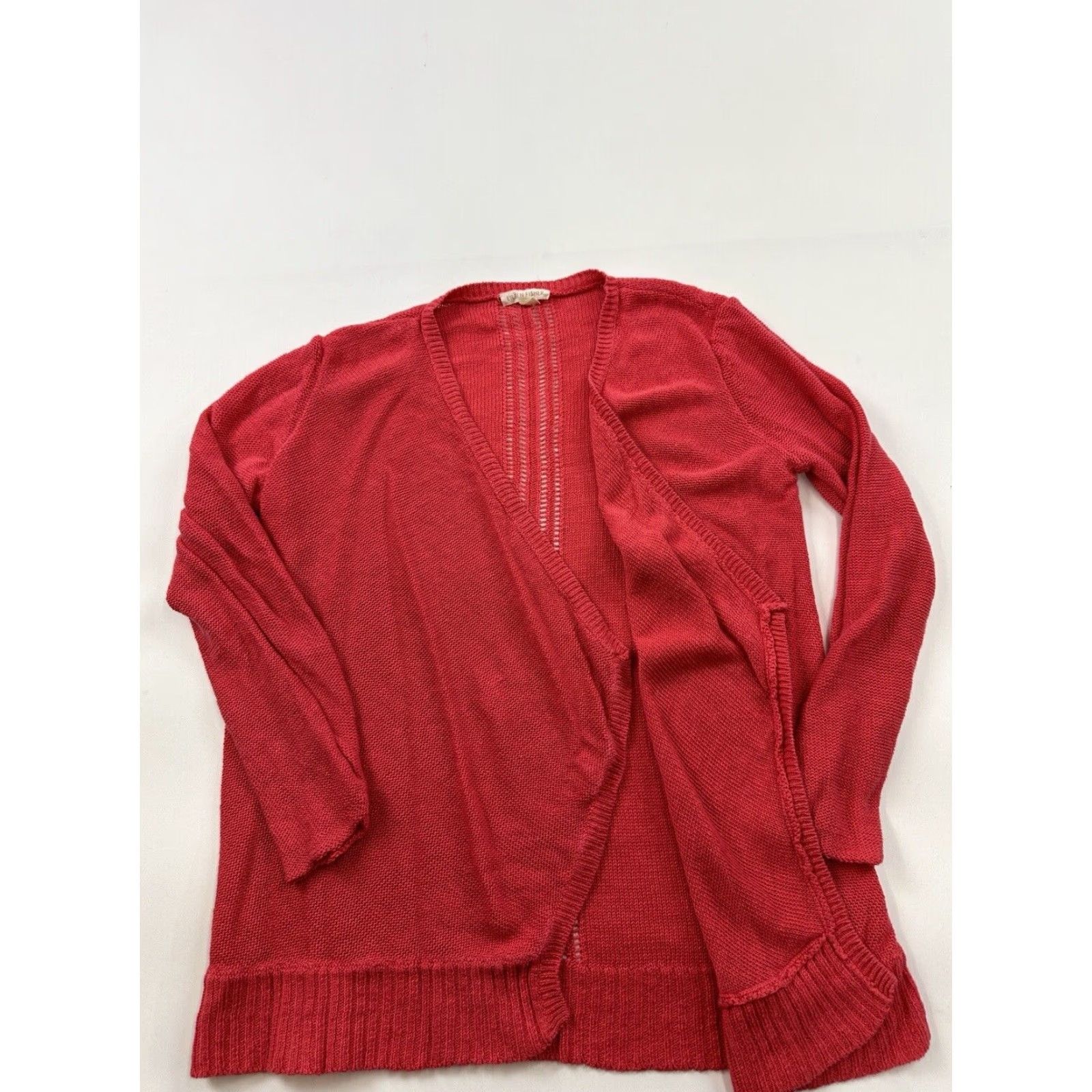 Eileen Fisher Eileen Fisher Sweater Cardigan Womens Medium Red Linen Open Lightweight Knits Solid Vintage No Size M / US 6-8 / IT 42-44 - 2 Thumbnail