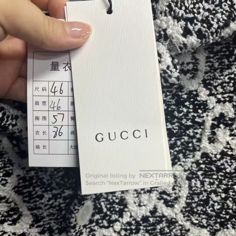 Gucci Gucci White Logo jacquard single-breasted short-sleeved sh Size US S / EU 44-46 / 1 - 6 Thumbnail