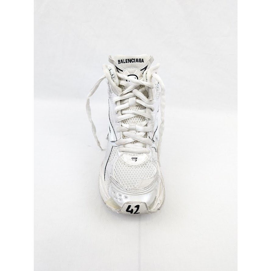 Balenciaga o1rshd1 Hightop Monocolor Runner Sneakers in White Size US 9 / EU 42 - 6 Thumbnail