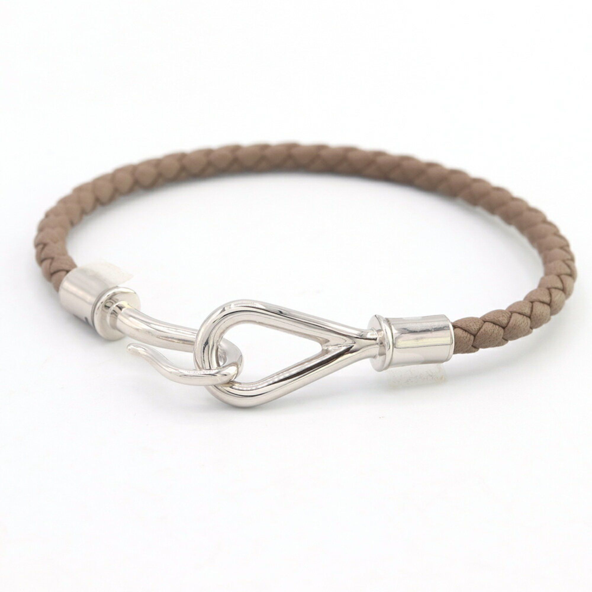Hermes Hermes Hermès Jumbo H Etoupe Leather and Metal Bracelet for Men Women Size ONE SIZE - 1 Thumbnail