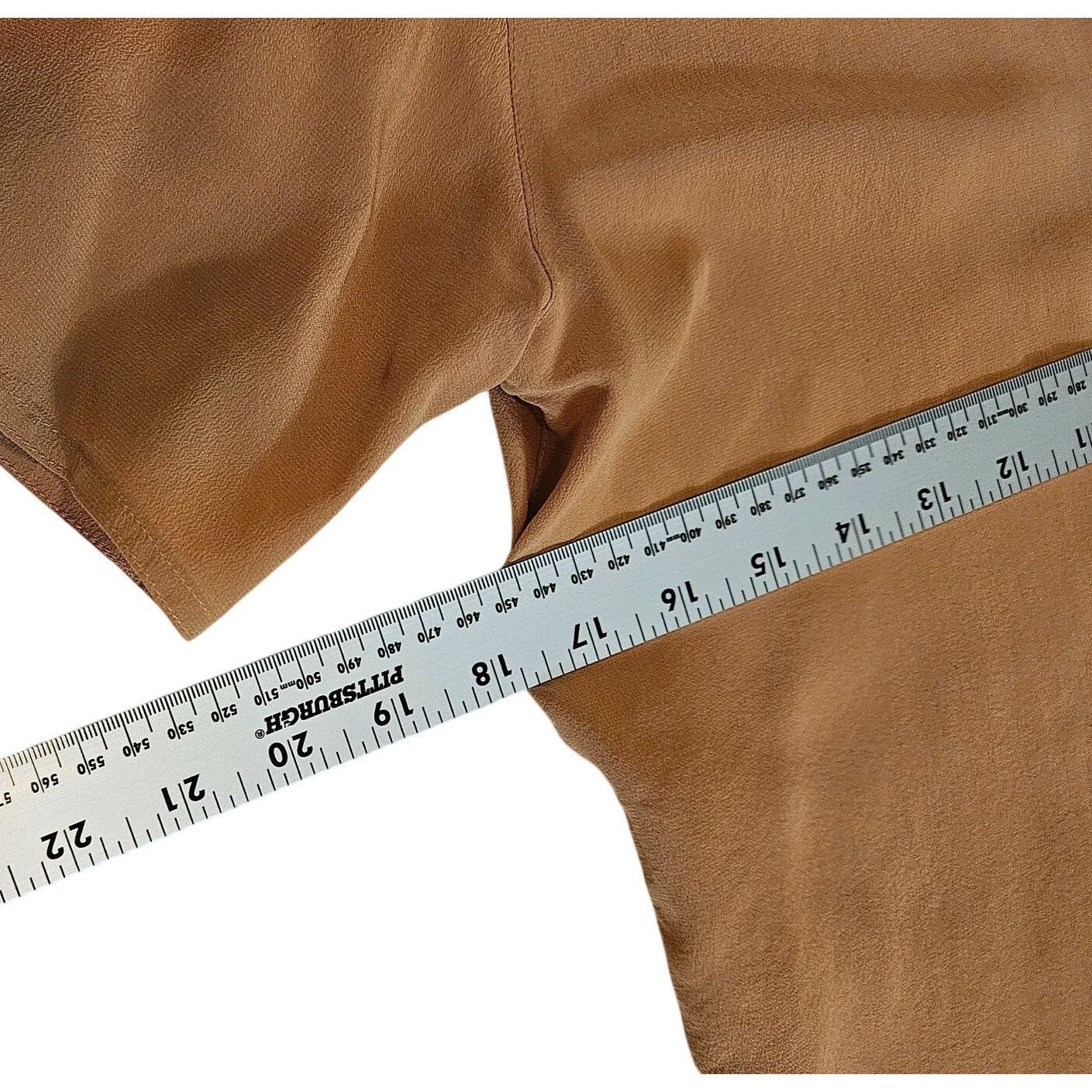 Other Brown Satin Short Sleeve Top With 80s Shoulder Pads & Back B Size M / US 6-8 / IT 42-44 - 4 Thumbnail