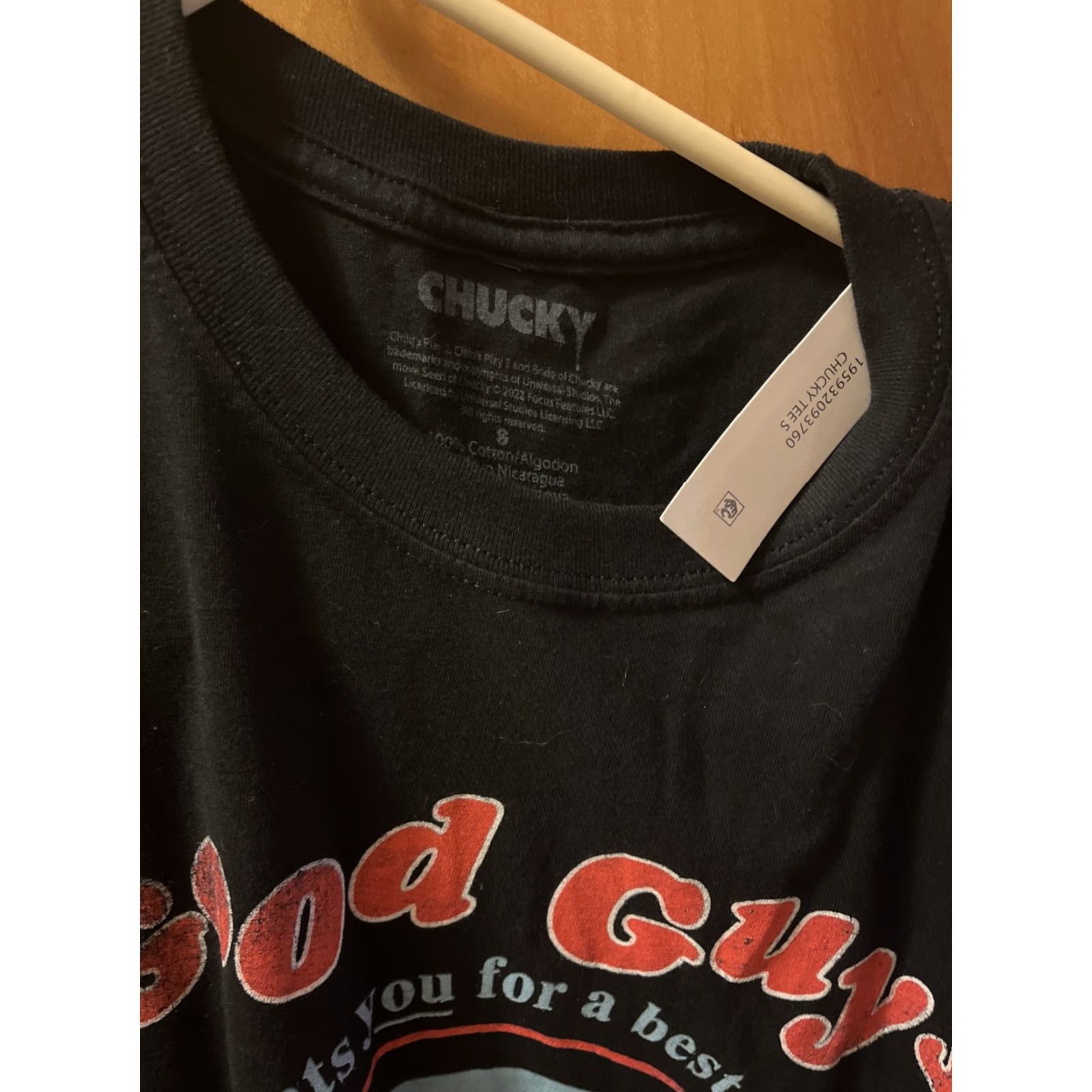 Vintage Chucky Child’s Play Horror Black T-Shirt Adult Small 2022 Crew Neck Graphic Tee Halloween Size US S / EU 44-46 / 1 - 2 Thumbnail