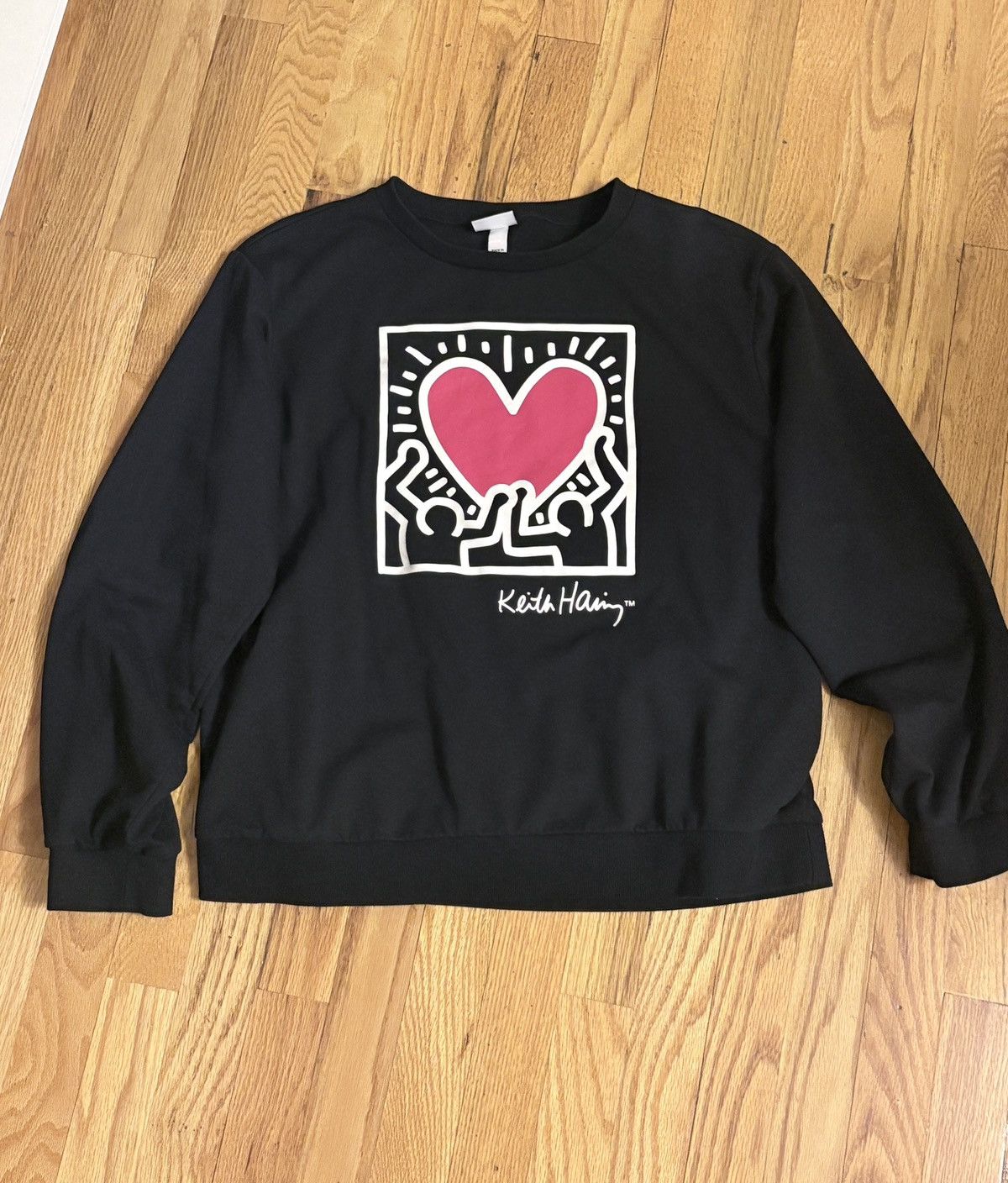 Keith Haring Keith Haring Black Heart Graphic Logo Sweatshirt Size L / US 10 / IT 46 - 2 Thumbnail
