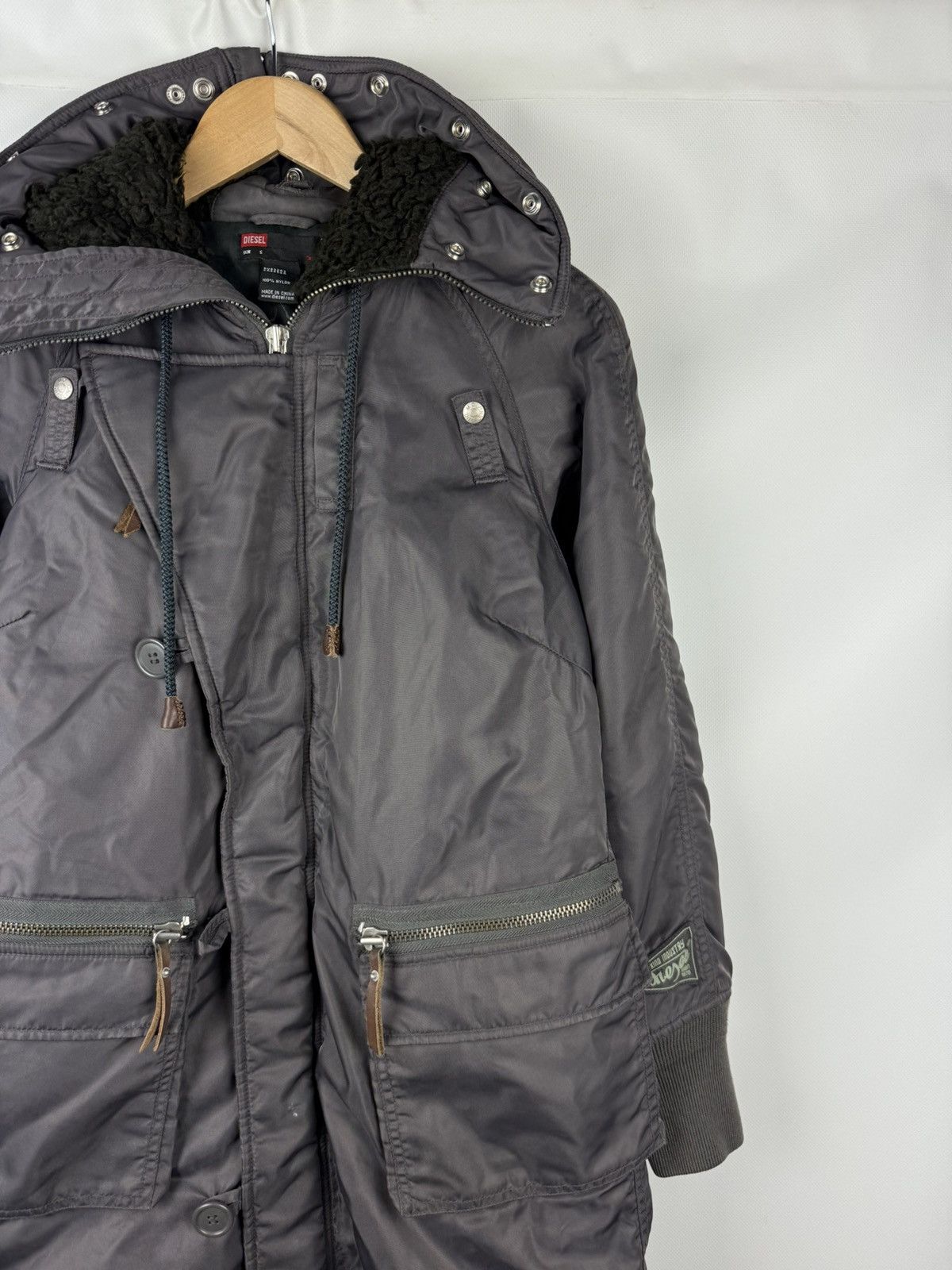 Diesel × Vintage Diesel Vintage Ladies Y2K Nylon Hooded Parka Jacket Size S Size S / US 4 / IT 40 - 5 Thumbnail