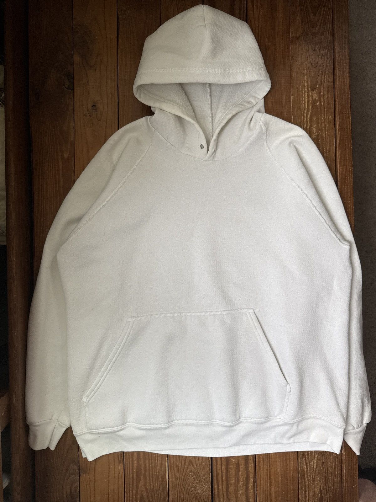 Vintage Vintage 80s White Black Hoodie Sweatshirt Size US XL / EU 56 / 4 - 1 Thumbnail
