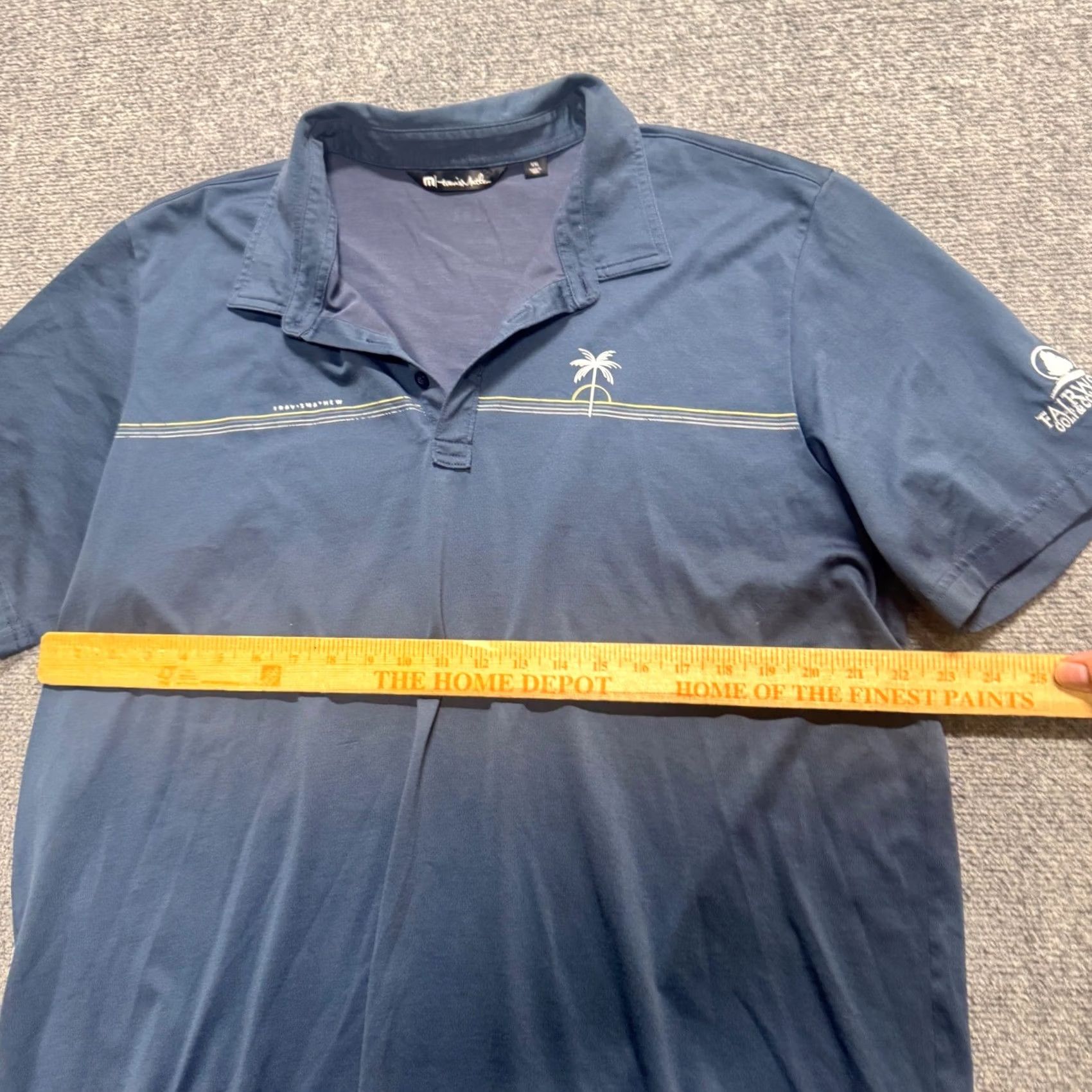 TravisMathew Travis Mathew Polo Shirt Mens XXL Blue Stripe Logo Golf Performance Adult Size US XXL / EU 58 / 5 - 4 Thumbnail