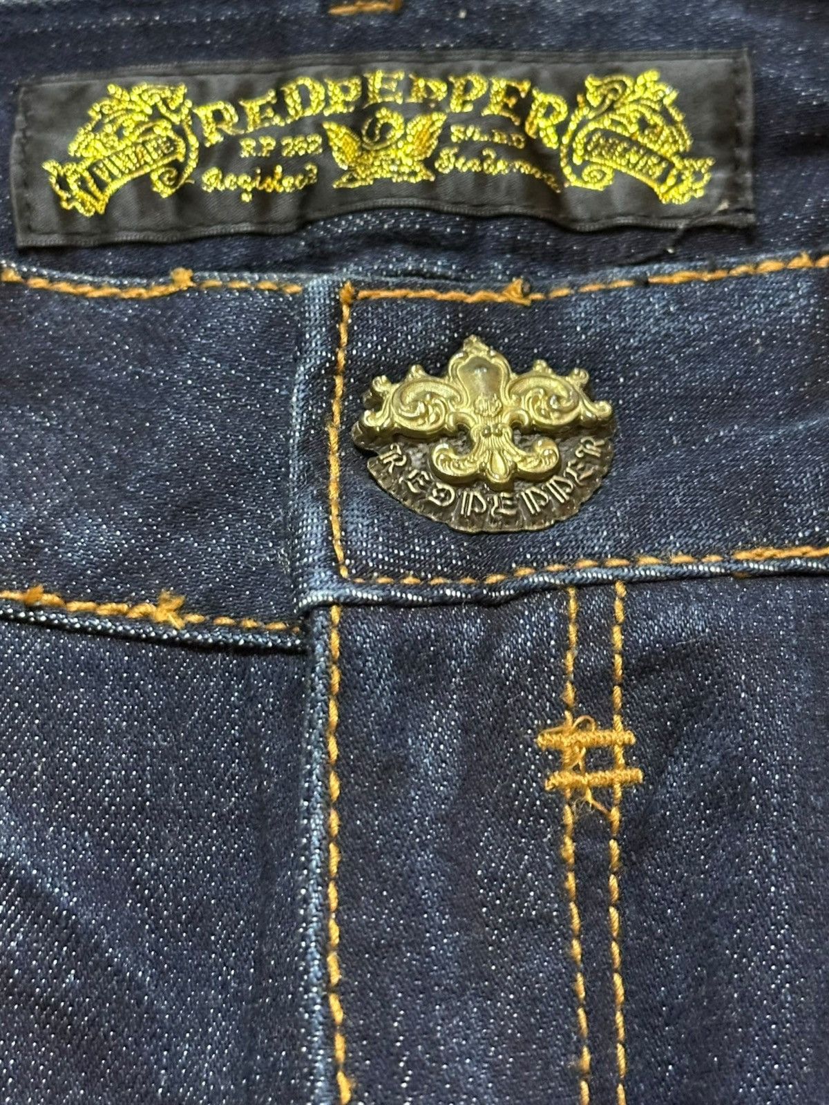 Ed Hardy Vintage Red Pepper Flare Embroidery Skull Studded Denim Size US 31 - 8 Thumbnail