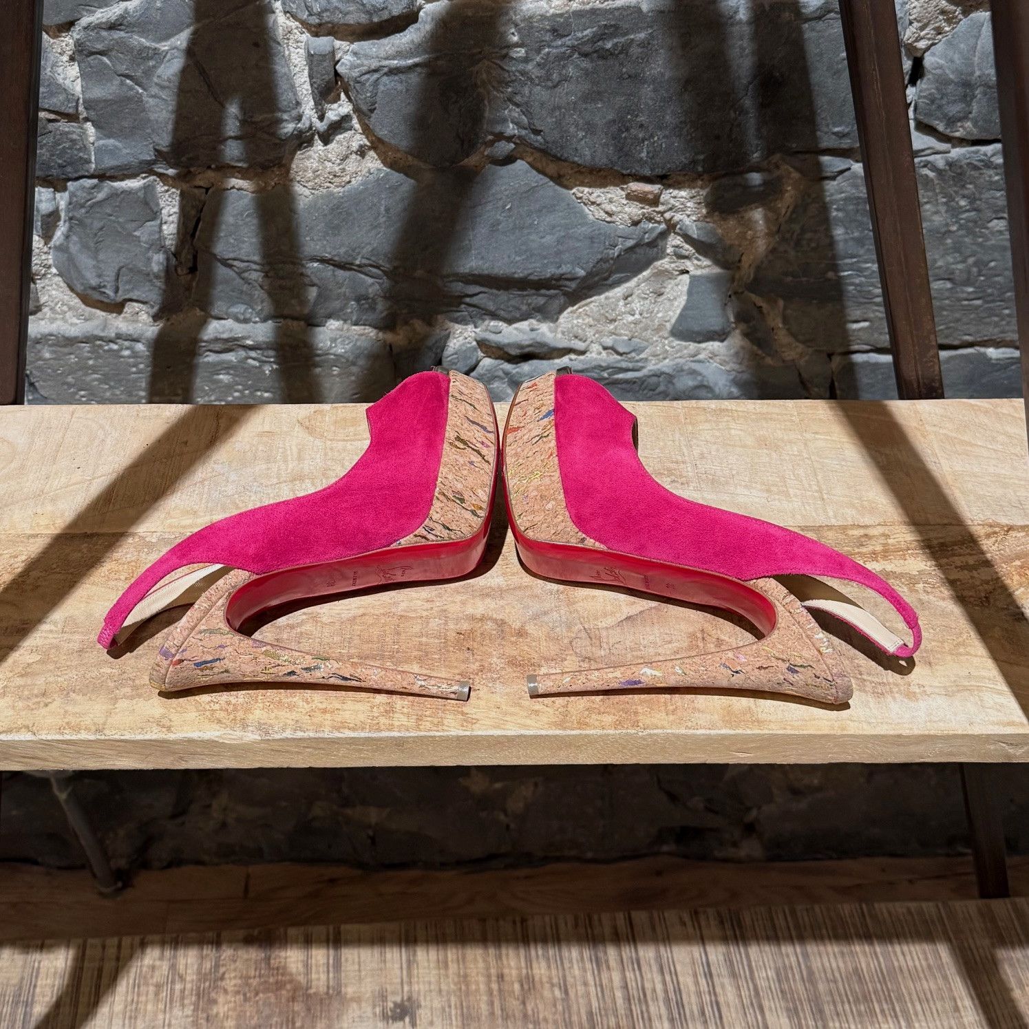 Christian Louboutin Christian Louboutin Pink Lady Peep 150 Slingback Plat. Pumps Size US 8 / IT 38 - 9 Thumbnail