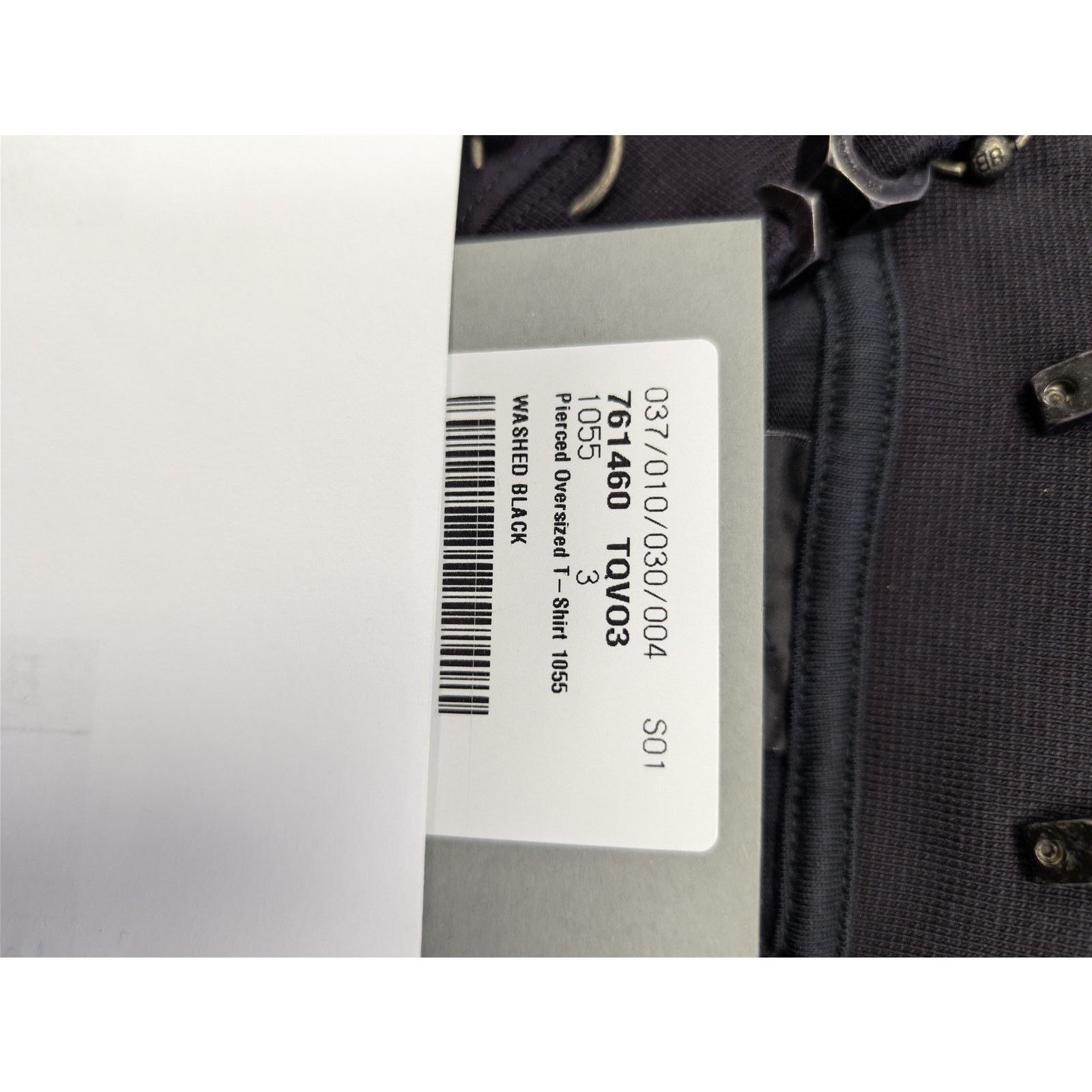 Balenciaga o1rshd1 Pierced Oversized Vintage Jersey T-Shirt in Black Size US L / EU 52-54 / 3 - 23 Thumbnail