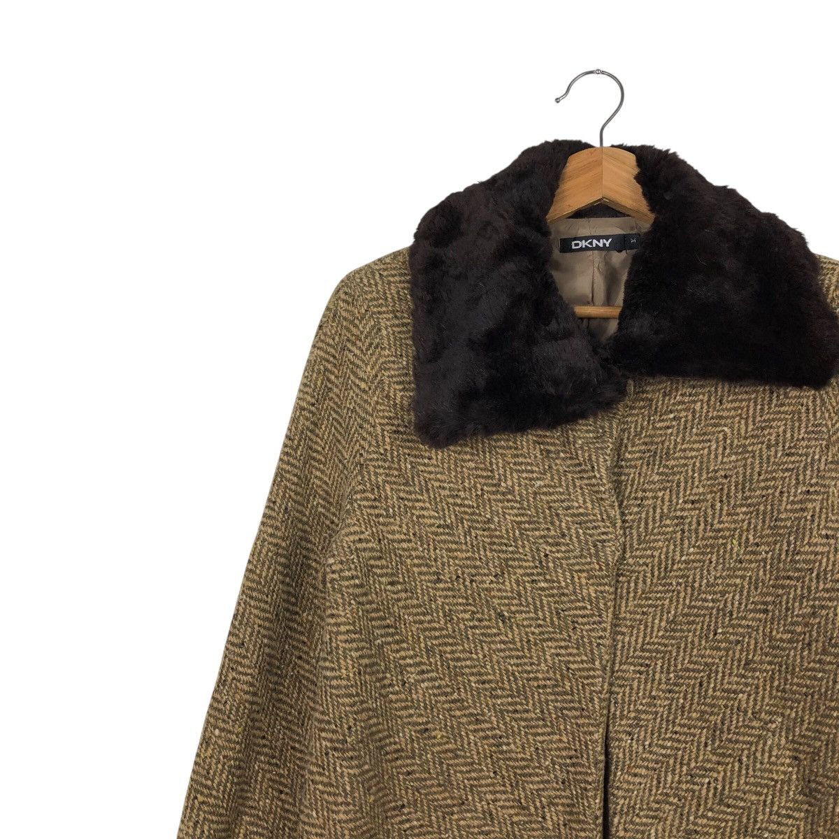 Japanese Brand 📌Vintage Wool Jacket DKNY Mink Fur Collar Size US M / EU 48-50 / 2 - 7 Thumbnail