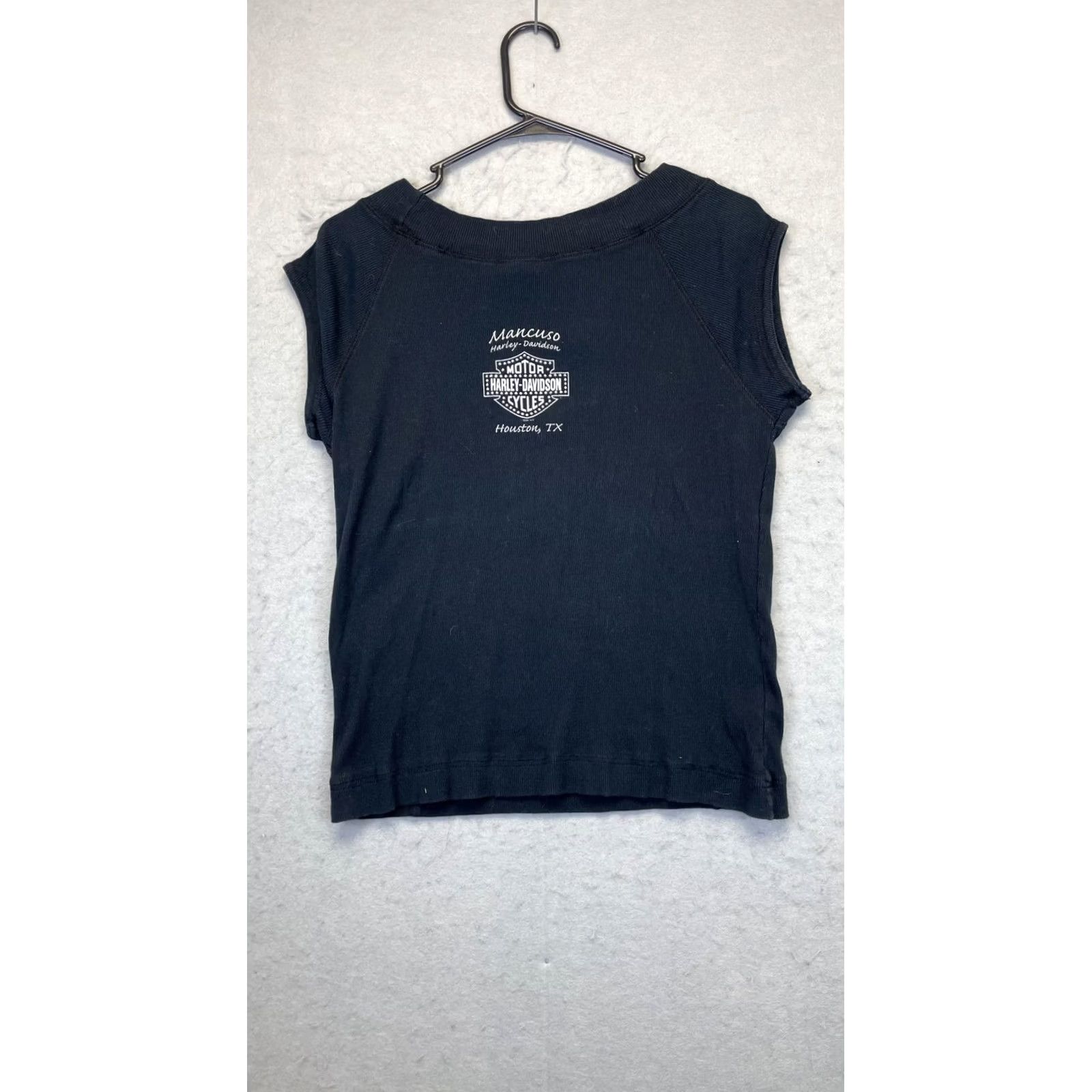 Harley Davidson Harley-Davidson Shirt Womens Medium Black Cap Sleeve Mancuso Houston TX Size M / US 6-8 / IT 42-44 - 7 Thumbnail