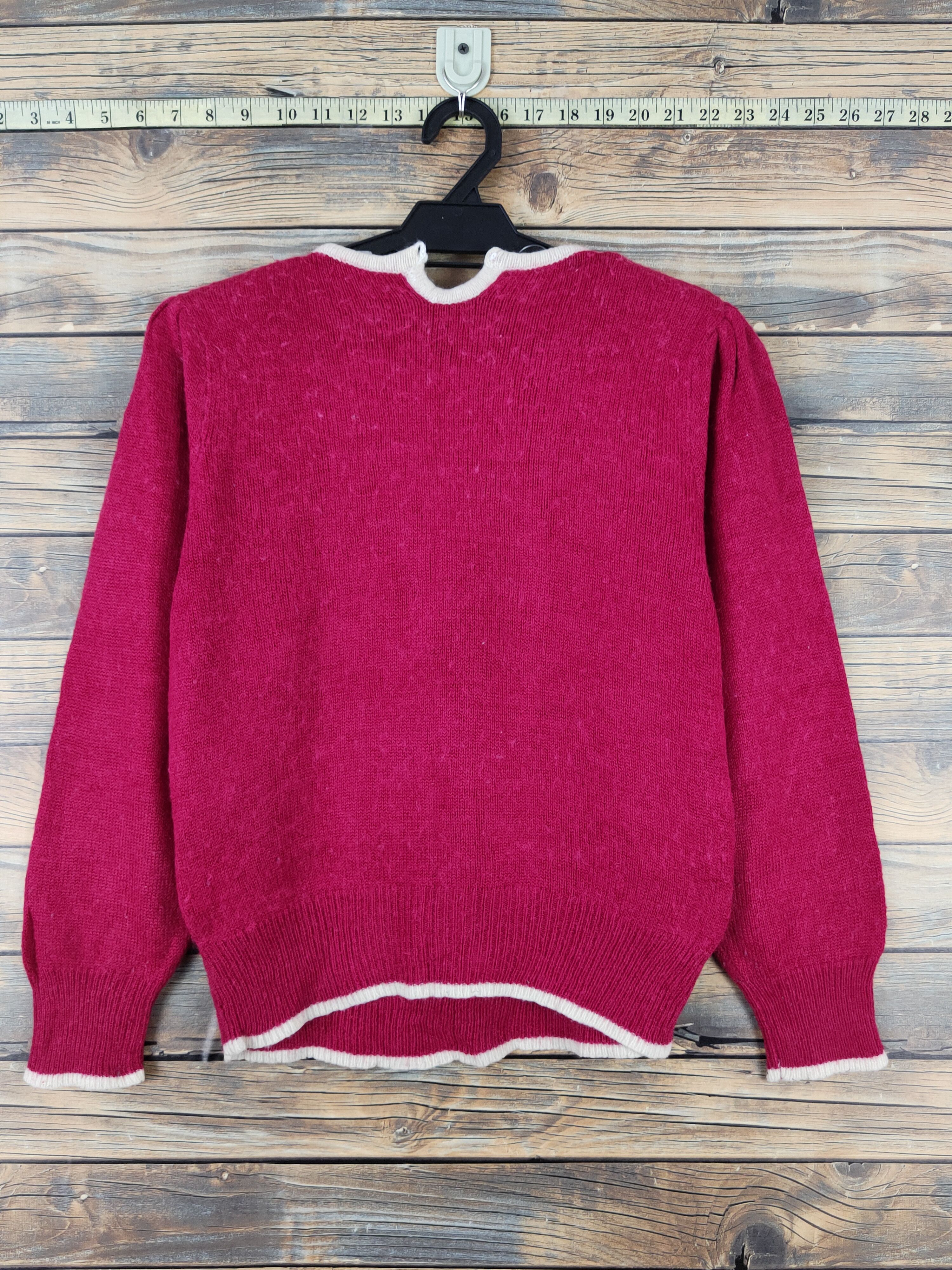 Homespun Knitwear × Japanese Brand × Vintage Art Galde Red Knitwear Sweatshirts #W1005 Size S / US 4 / IT 40 - 8 Thumbnail