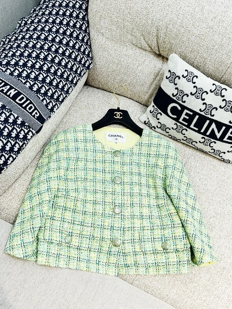 Chanel Chanel Green Woven Long Sleeve Jacket - dmc Size US M / EU 48-50 / 2 - 1 Thumbnail