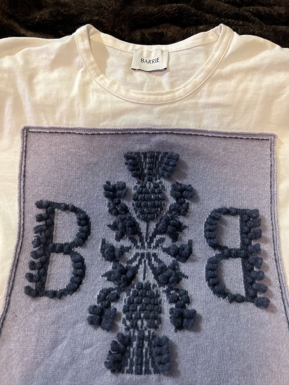Barrie Barrie Logo T-shirt with cashmere patch rrp 565 Size M / US 6-8 / IT 42-44 - 2 Thumbnail