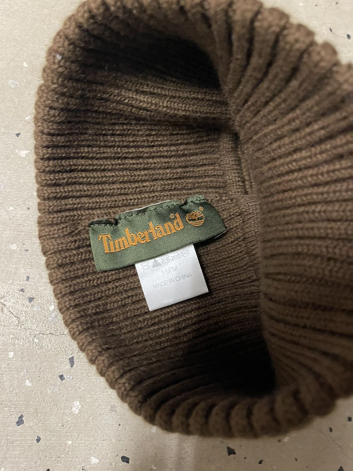 Timberland Timberland Black Knit Cuffed Brown Beanie Unisex Hat O/S Size ONE SIZE - 2 Thumbnail