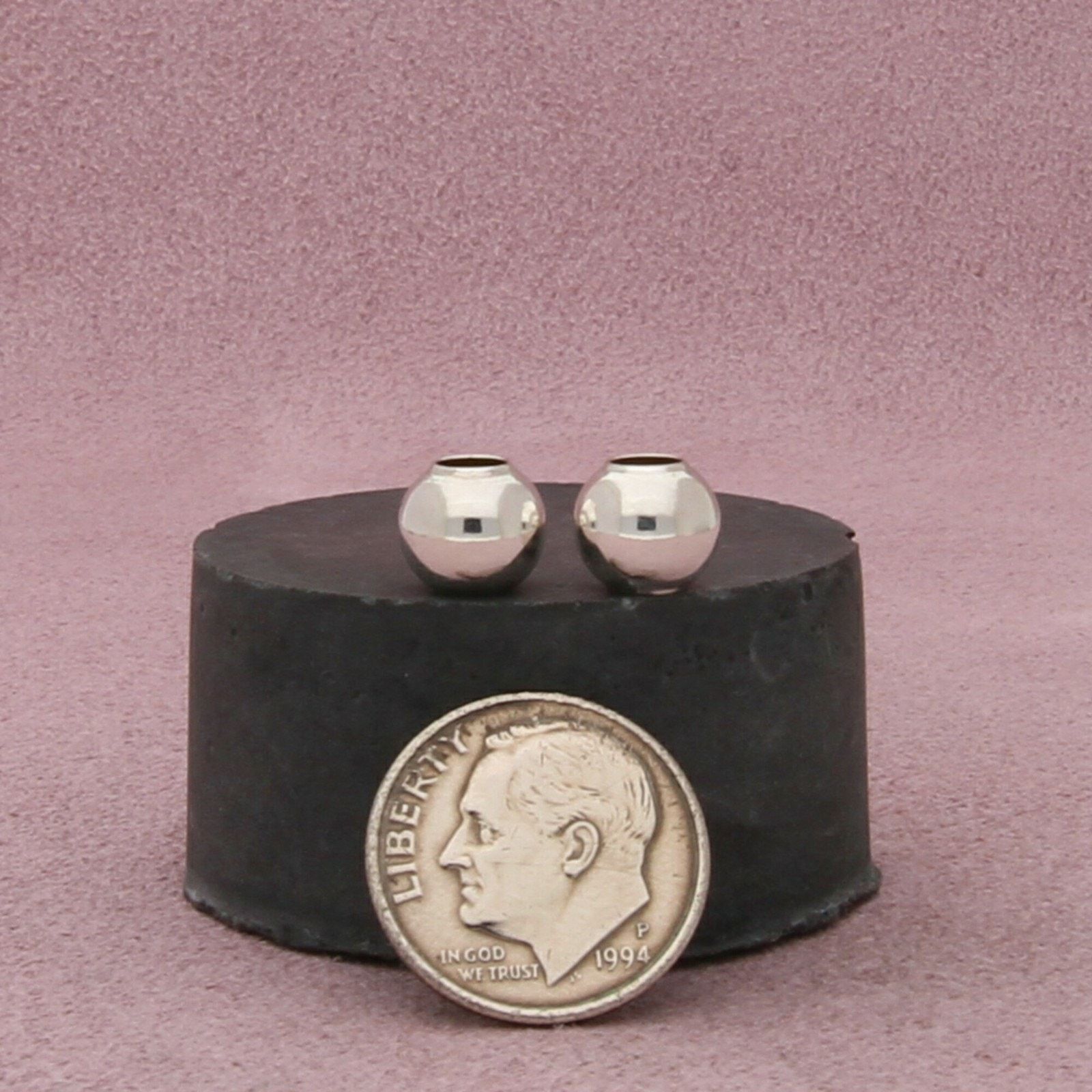 Sterling Silver sterling silver 7mm spacer bead set (qty 2) charm pendant Size ONE SIZE - 2 Thumbnail