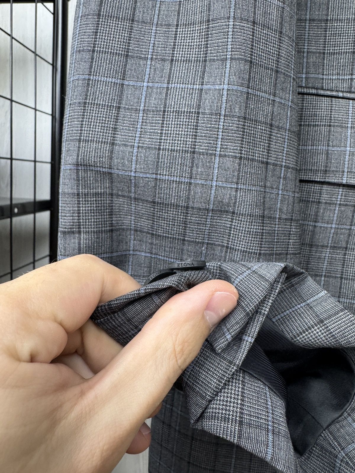 Z Zegna Z Zegna Ermenegildo Zegna wool checkered grey unlined suit Size 42L - 7 Thumbnail