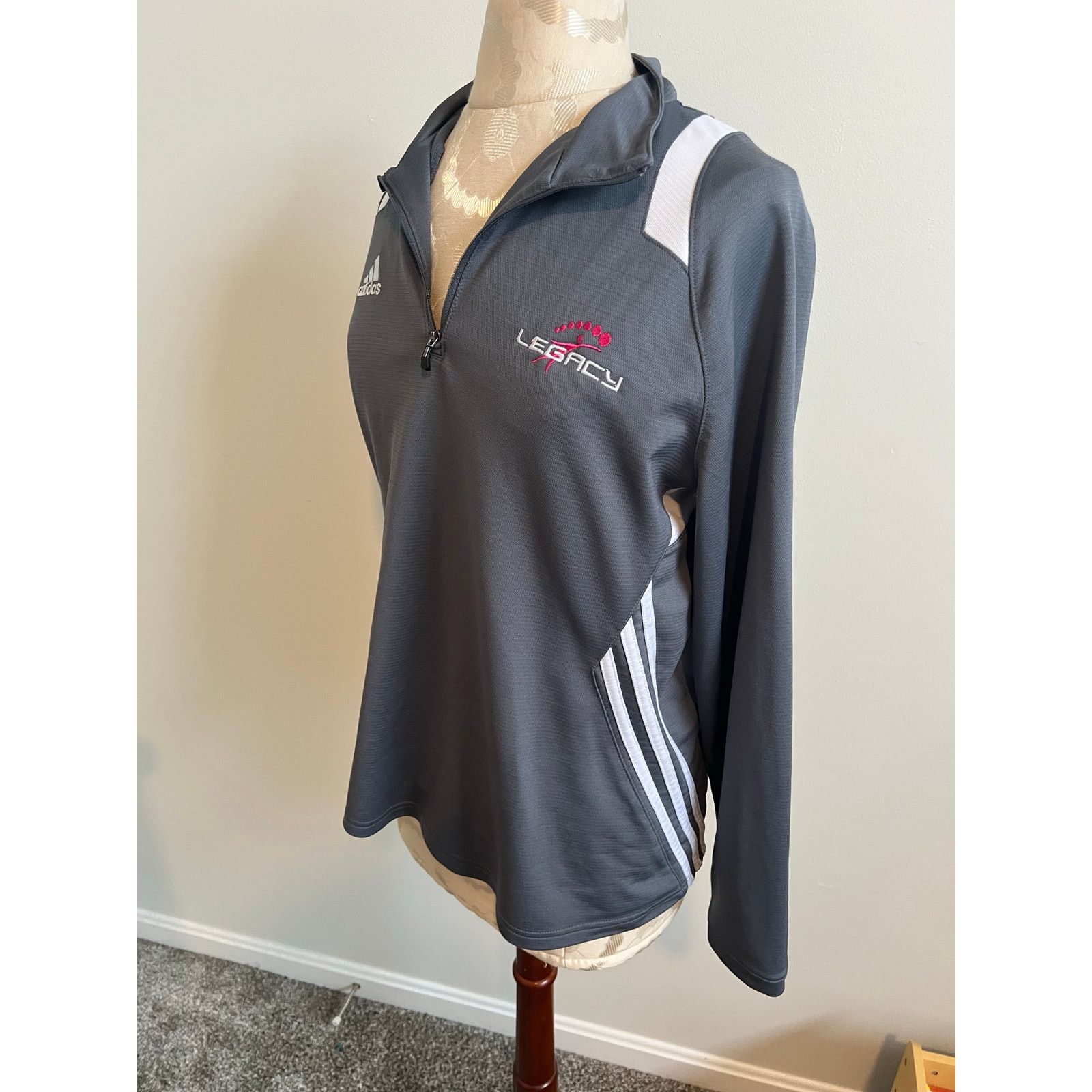 Adidas Adidas Athletic 1/4 Zip Pullover Jacket w/ Legacy Logo Large Size L / US 10 / IT 46 - 6 Thumbnail