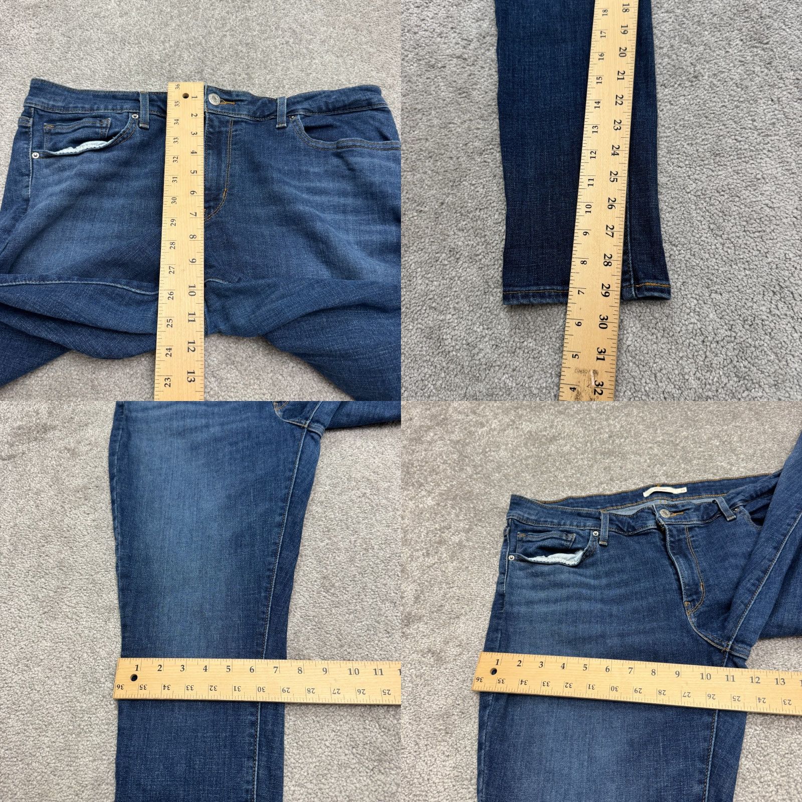 Levi's Levi's 711 Skinny Denim Jeans Womens 33x30 Blue Medium Wash Mid Rise Casual Size 24" / US 00 / IT 34 - 9 Thumbnail