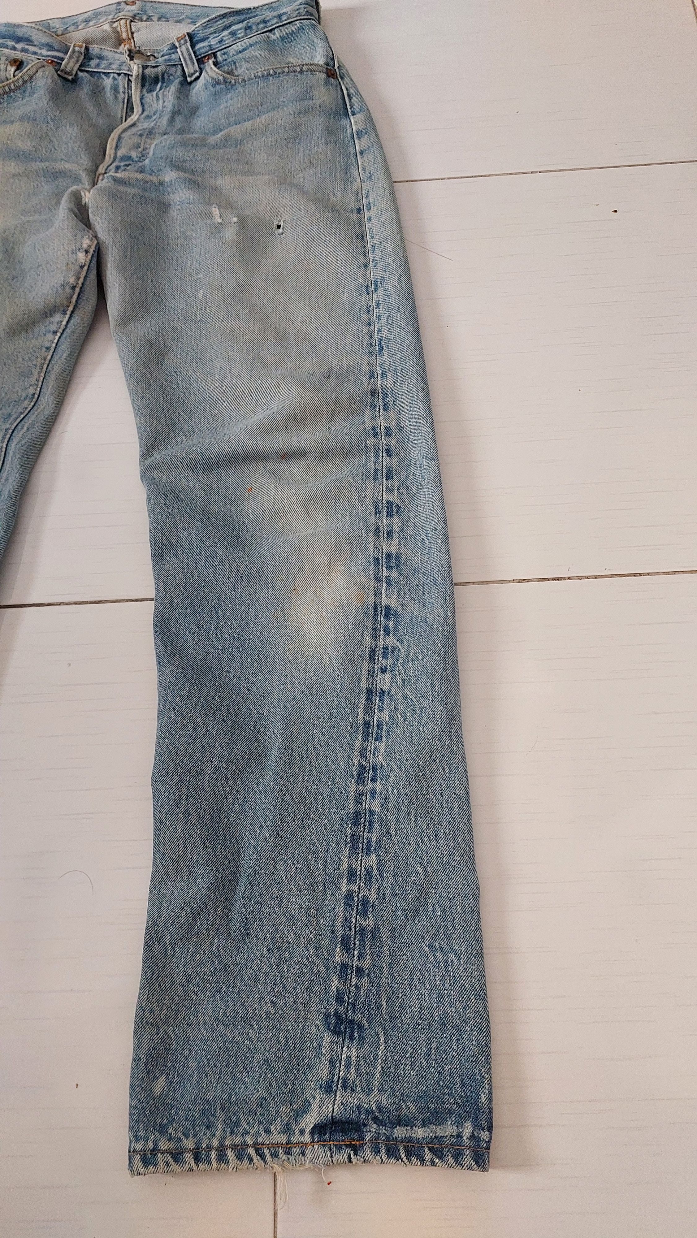 Levi's Vintage Clothing Vintage 80s Levi's 501 Selvedge Distressed Jeans Pant Size US 29 - 16 Thumbnail
