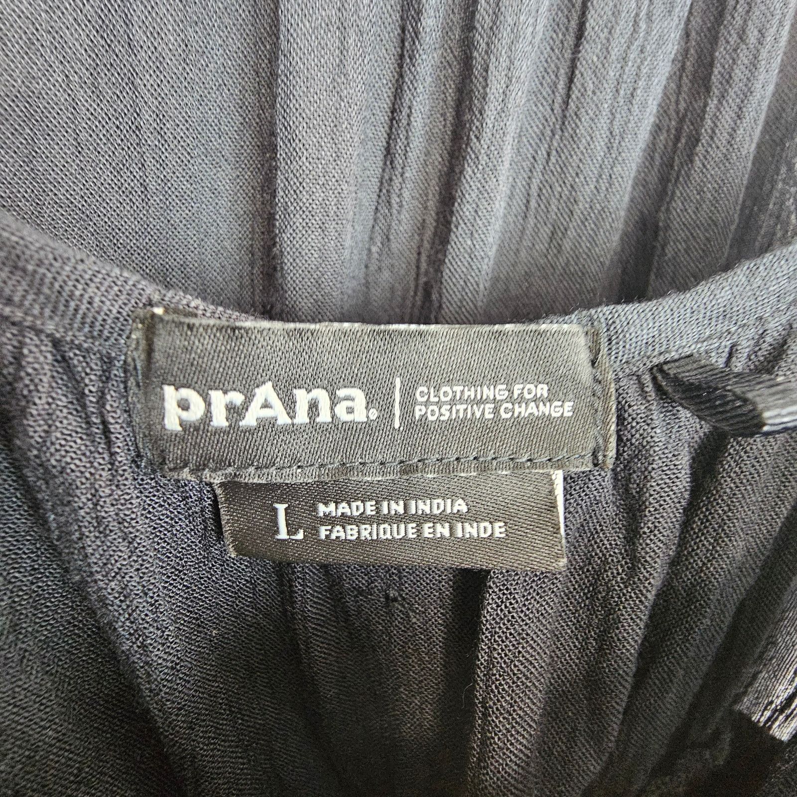 Prana Prana Fernie Wide Leg Jumpsuit L Black Minimalist Stretch Size 38" / US 16 / IT 52 - 9 Thumbnail
