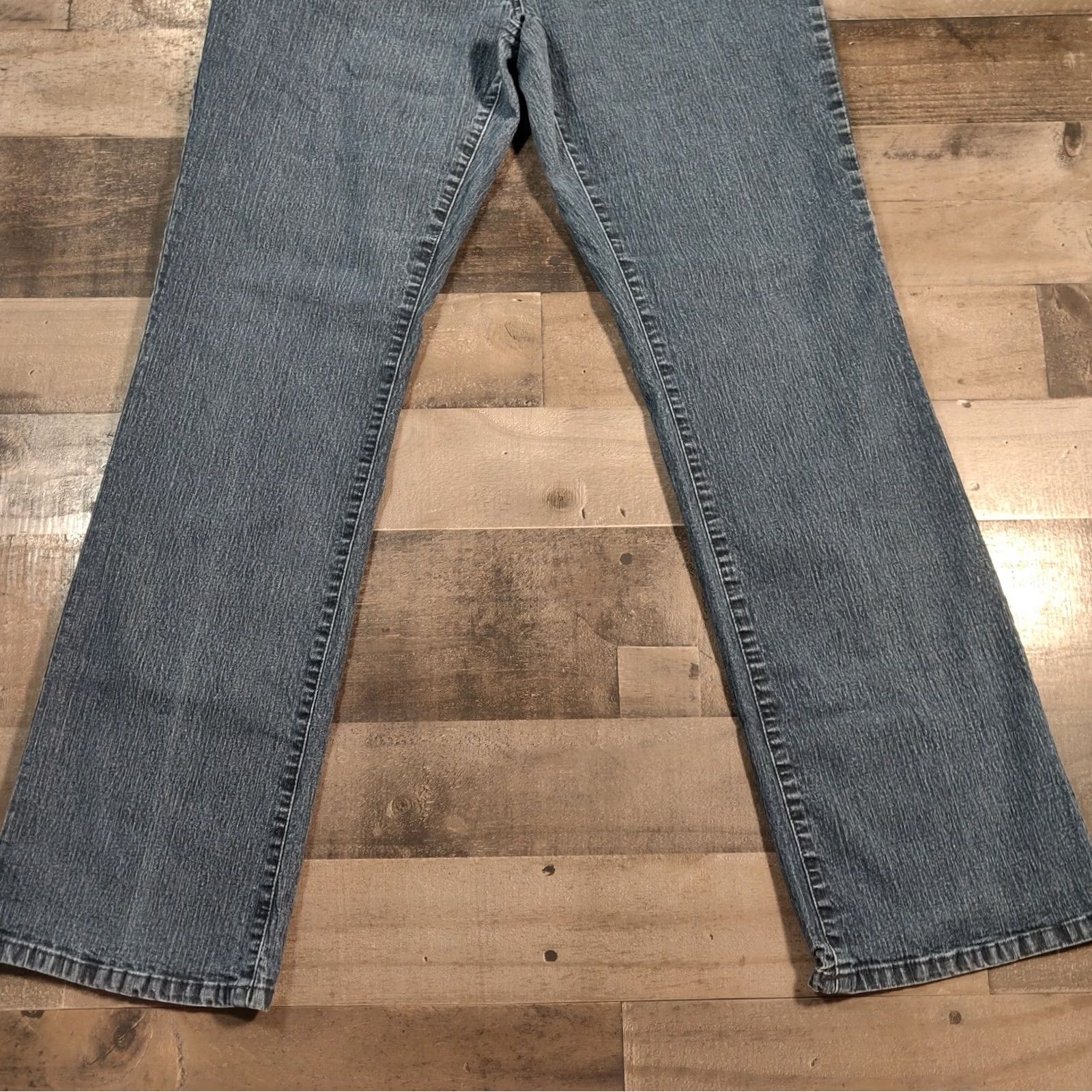Vintage Ruby Rd. Women 12 Bootcut Jeans Mid-Rise Dark Wash Blue Denim Pockets Zip Closure Size 34" / US 12 / IT 48 - 5 Thumbnail