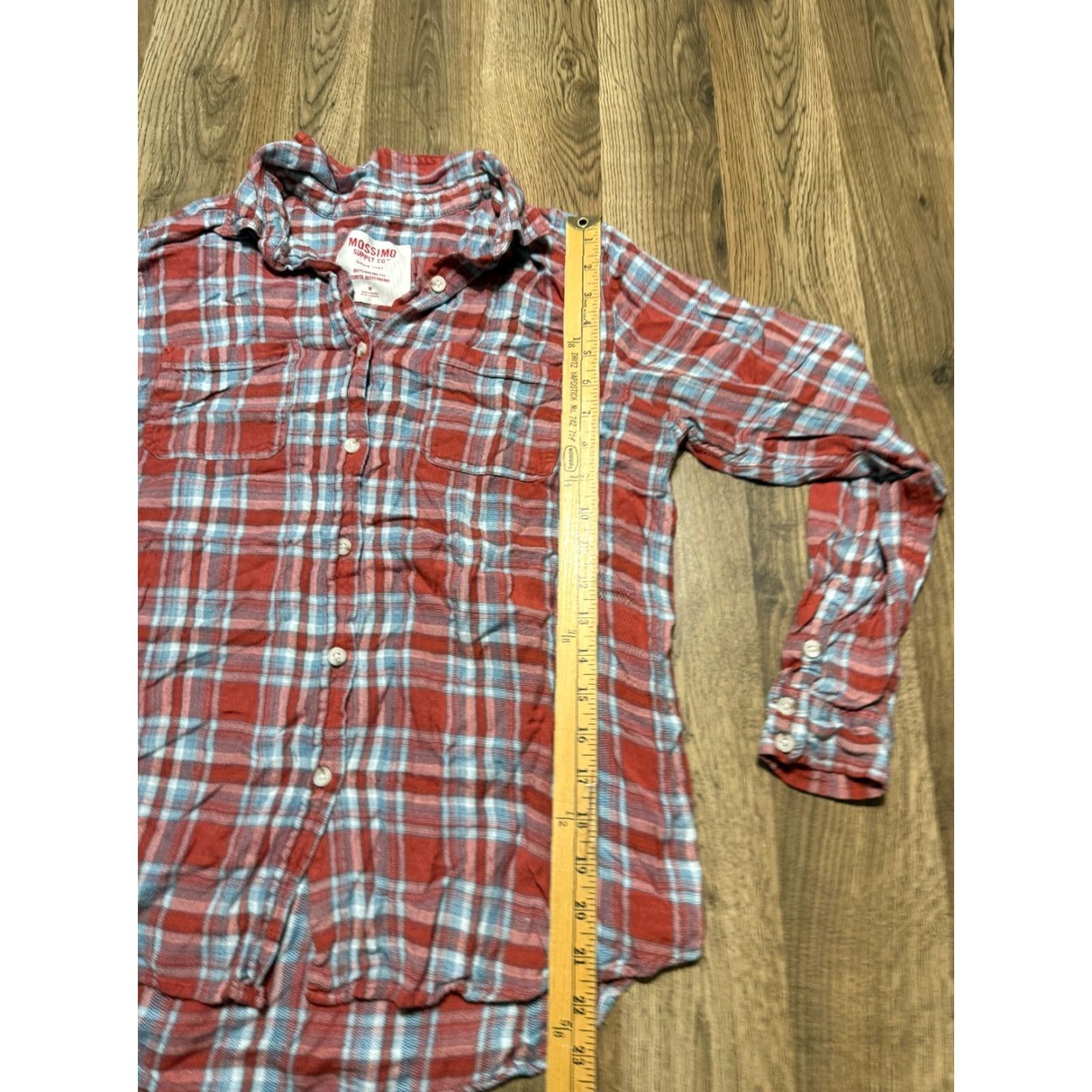Mossimo VINTAGE not applicable; Mossimo Shirt Womens Medium Red Blue White Button Up Long Sleeve Boyfriend Fit Size M / US 6-8 / IT 42-44 - 7 Thumbnail