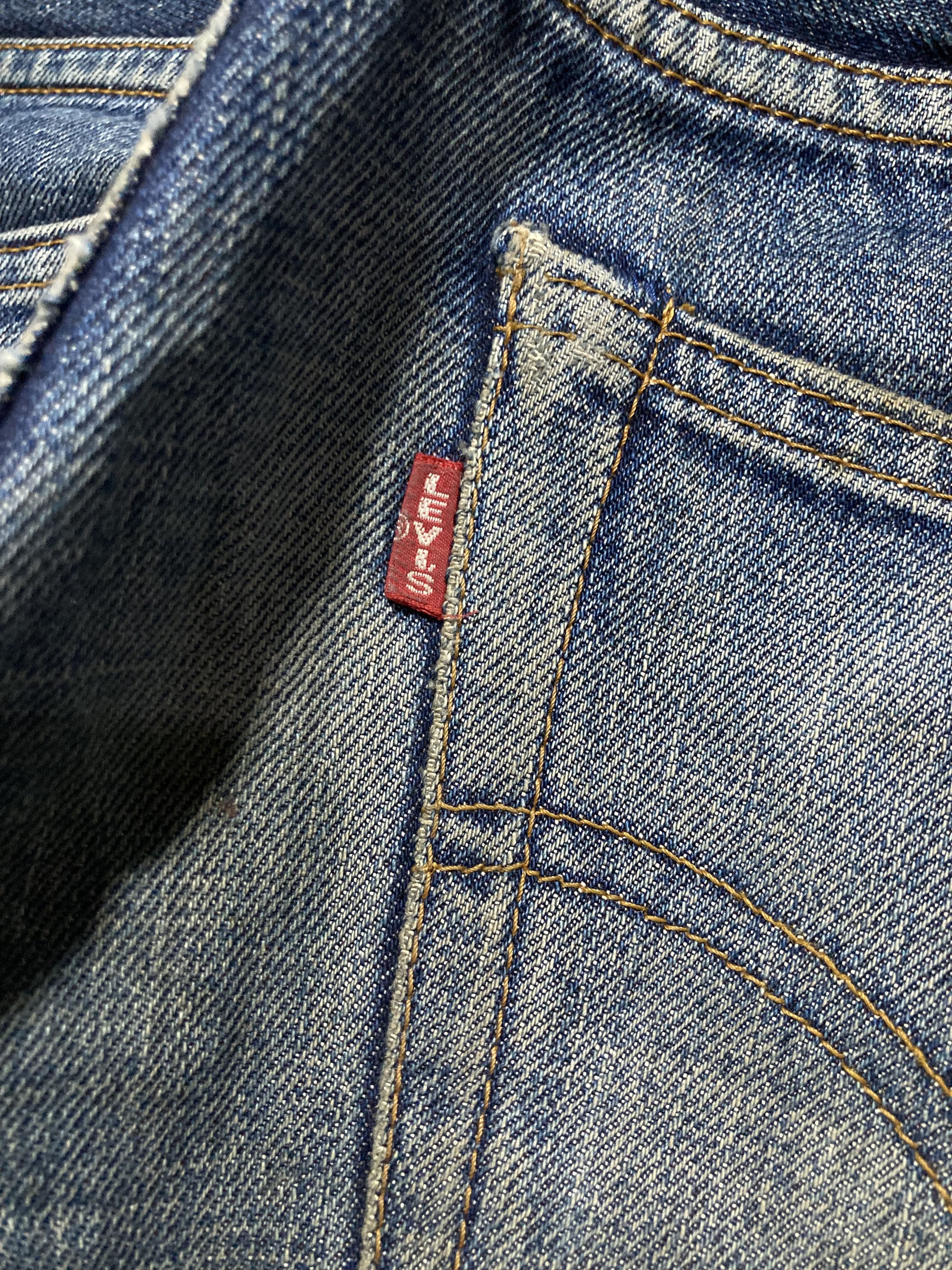 1990s Vintage Levis 502xx Selvedge Distressed Faded Jeans