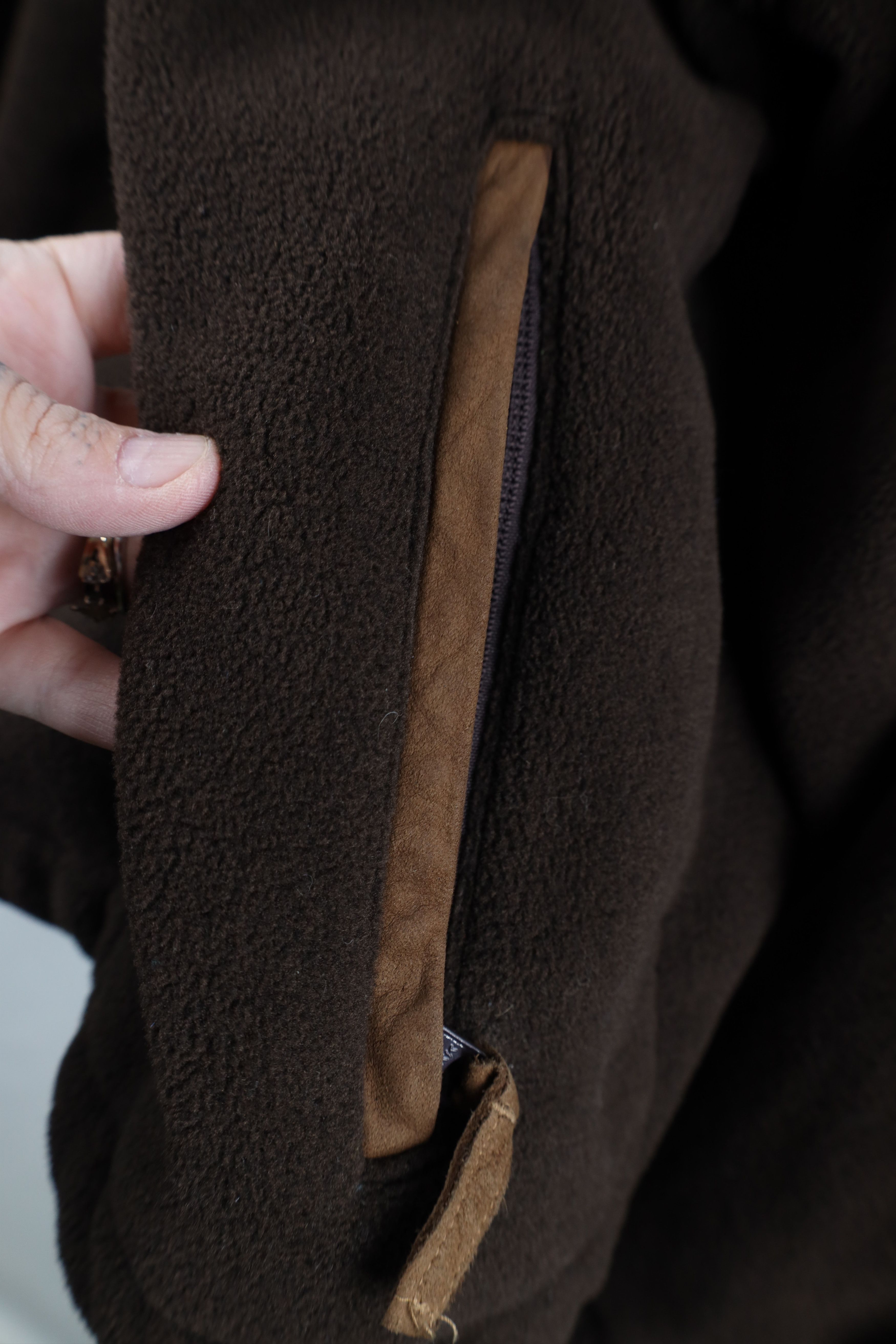 Cabelas Vintage 90s Cabelas Suede Leather Trim Zip Fleece Jacket Size US XXL / EU 58 / 5 - 9 Thumbnail