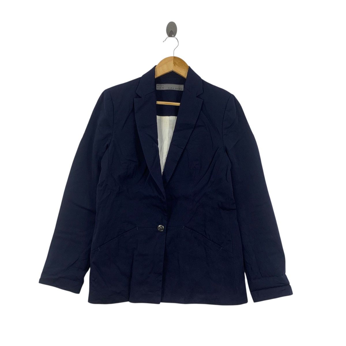 Zara ZARA BASIC COLLECTION 1 Button Blazer Coat Suit Formal Size 38L - 3 Thumbnail