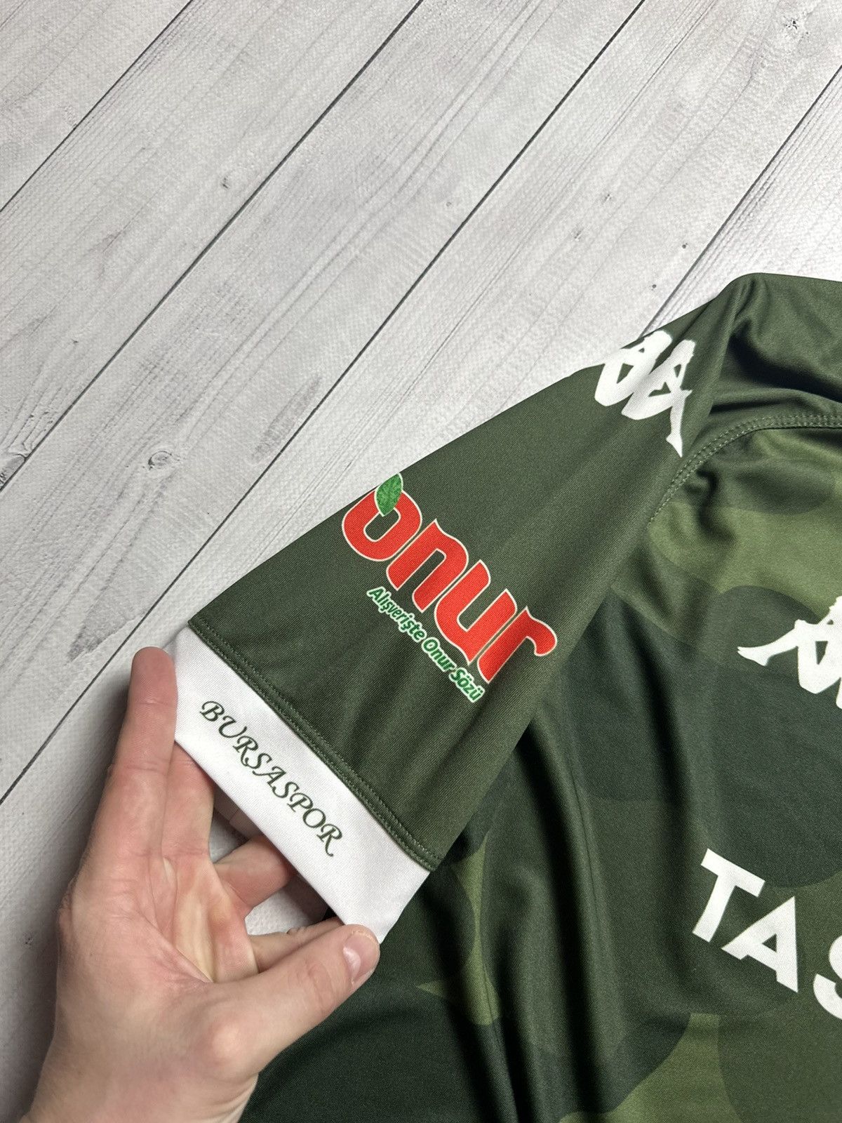 Vintage kappa Bursaspor soccer jersey size M green Camo rare