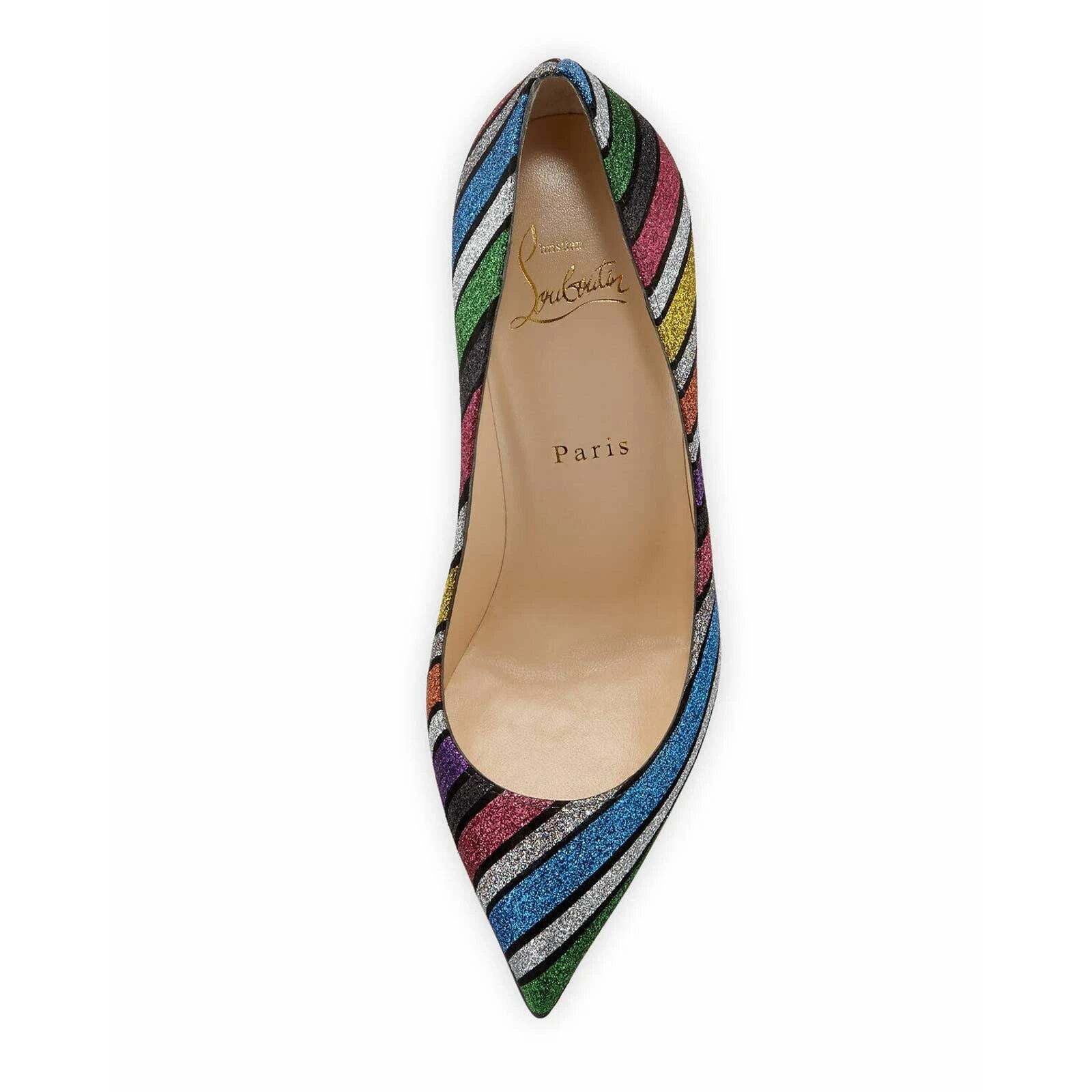 Christian Louboutin Christian Louboutin Pigalle Follies Stripy Glitter Stripe Size US 7 / IT 37 - 6 Thumbnail