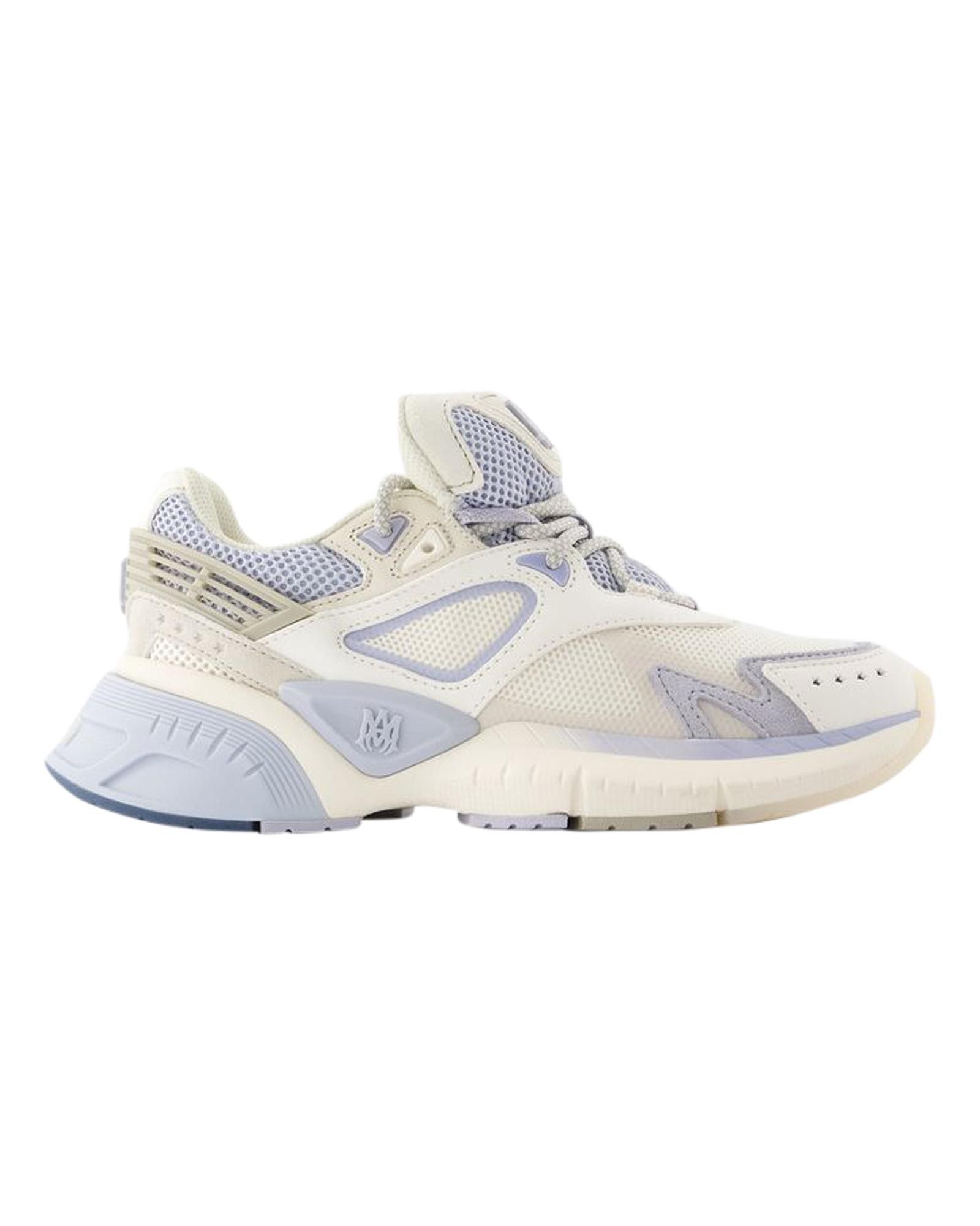 image of Amiri Smooth Calfskin Top Lace Sneakers With Rubber Sole in Grey, Women's (Size 7)
