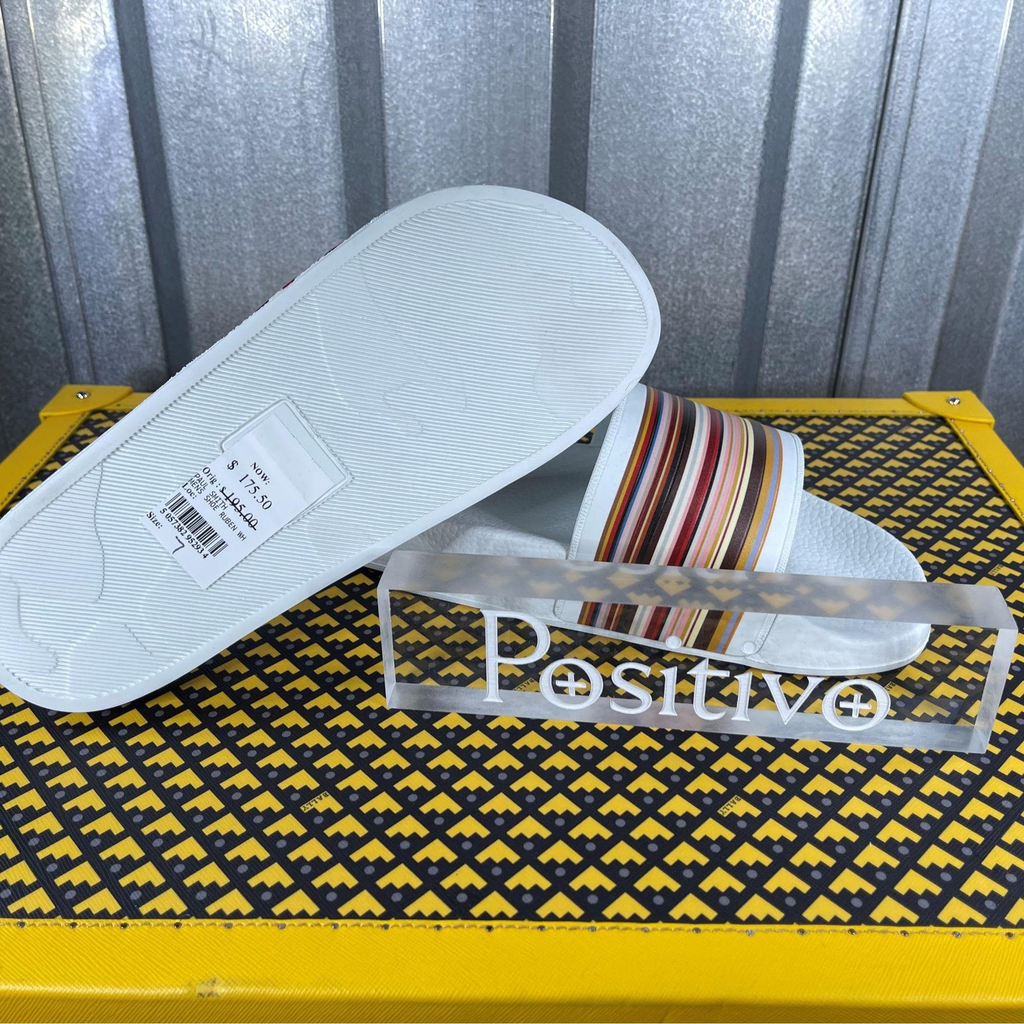 Paul Smith Paul Smith Ruben White Polyurethane Slides US 7 Size US 7 / EU 40 - 4 Thumbnail