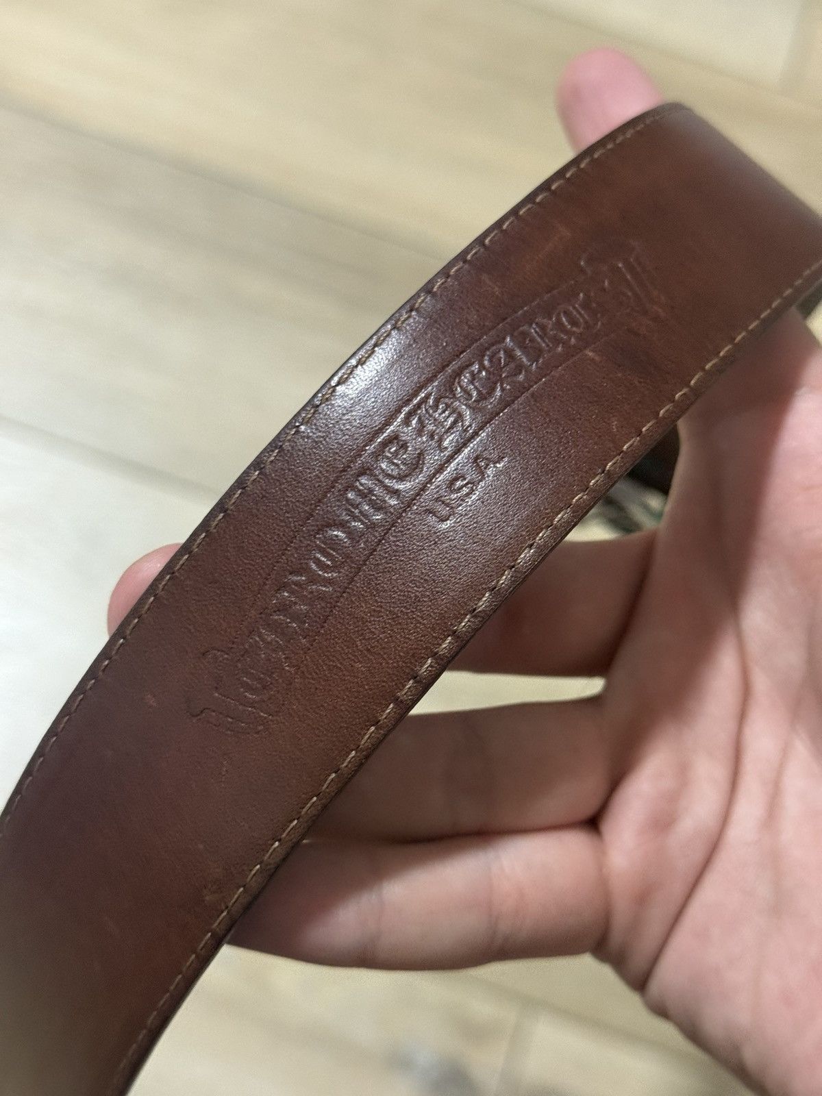 Chrome Hearts Chrome Hearts Vintage Brown leather belt strap Size 34 - 4 Thumbnail