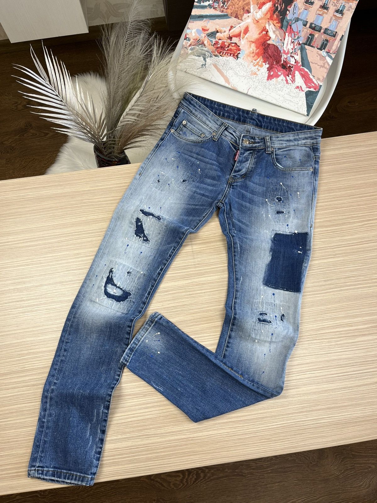 Designer × Dsquared2 DSQUARED2 Jean Denim Pants Jeans Distressed Style Size US 30 / EU 46 - 1 Thumbnail