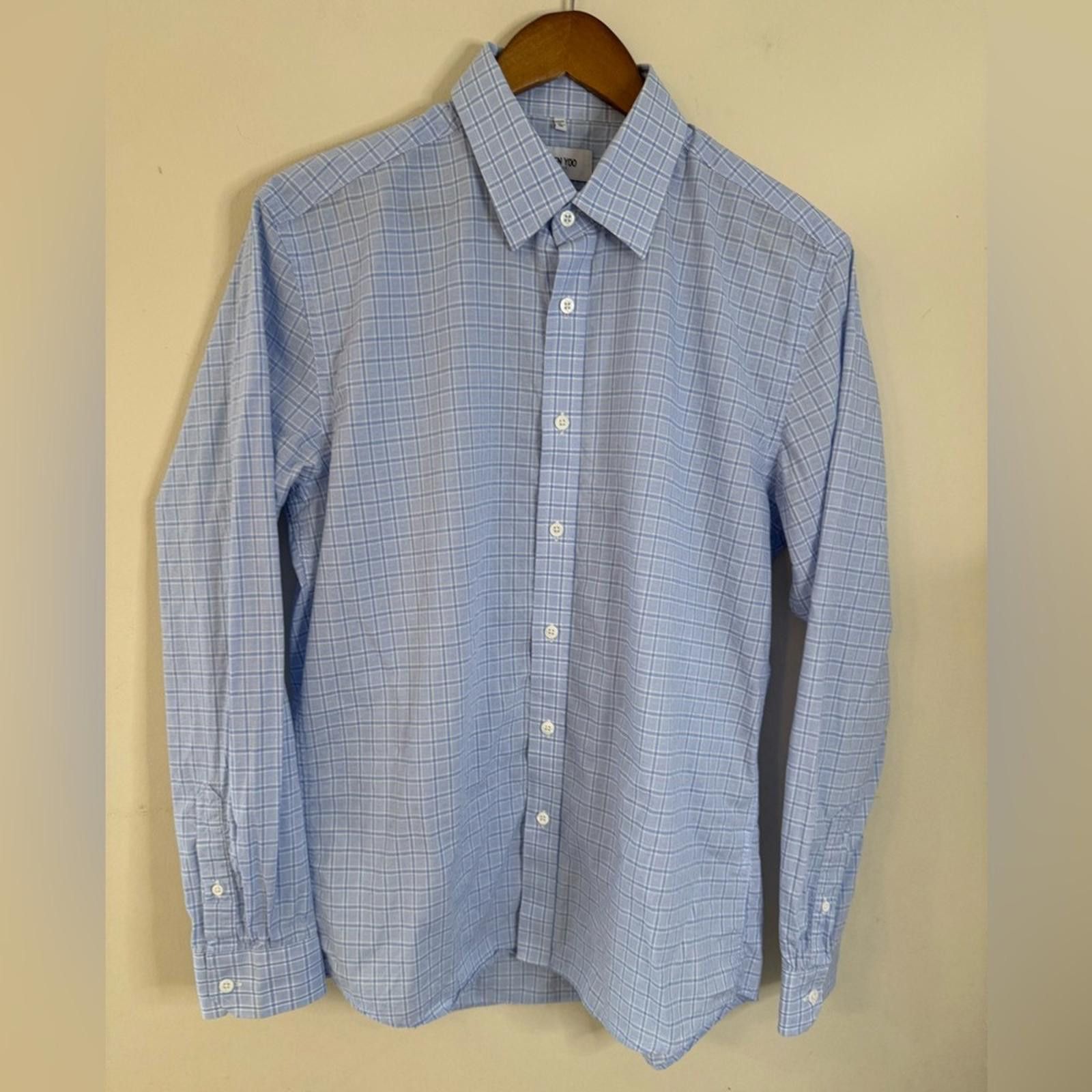 Other Hyden Yoo blue & white plaid long sleeve button up SZ M Size US M / EU 48-50 / 2 - 1 Thumbnail