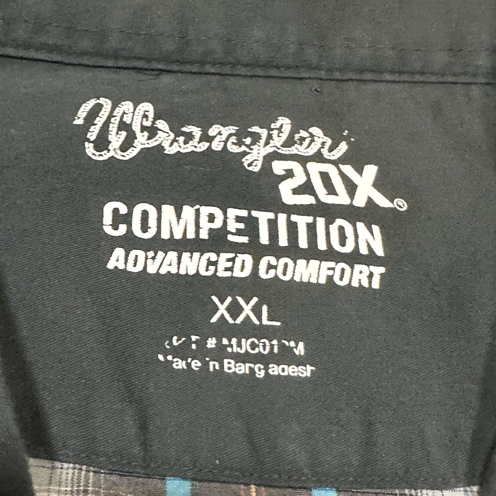 Wrangler Wrangler 20X Competition Pearl Snap Shirt Mens 2XL XXL Blue Plaid Size US XXL / EU 58 / 5 - 4 Thumbnail
