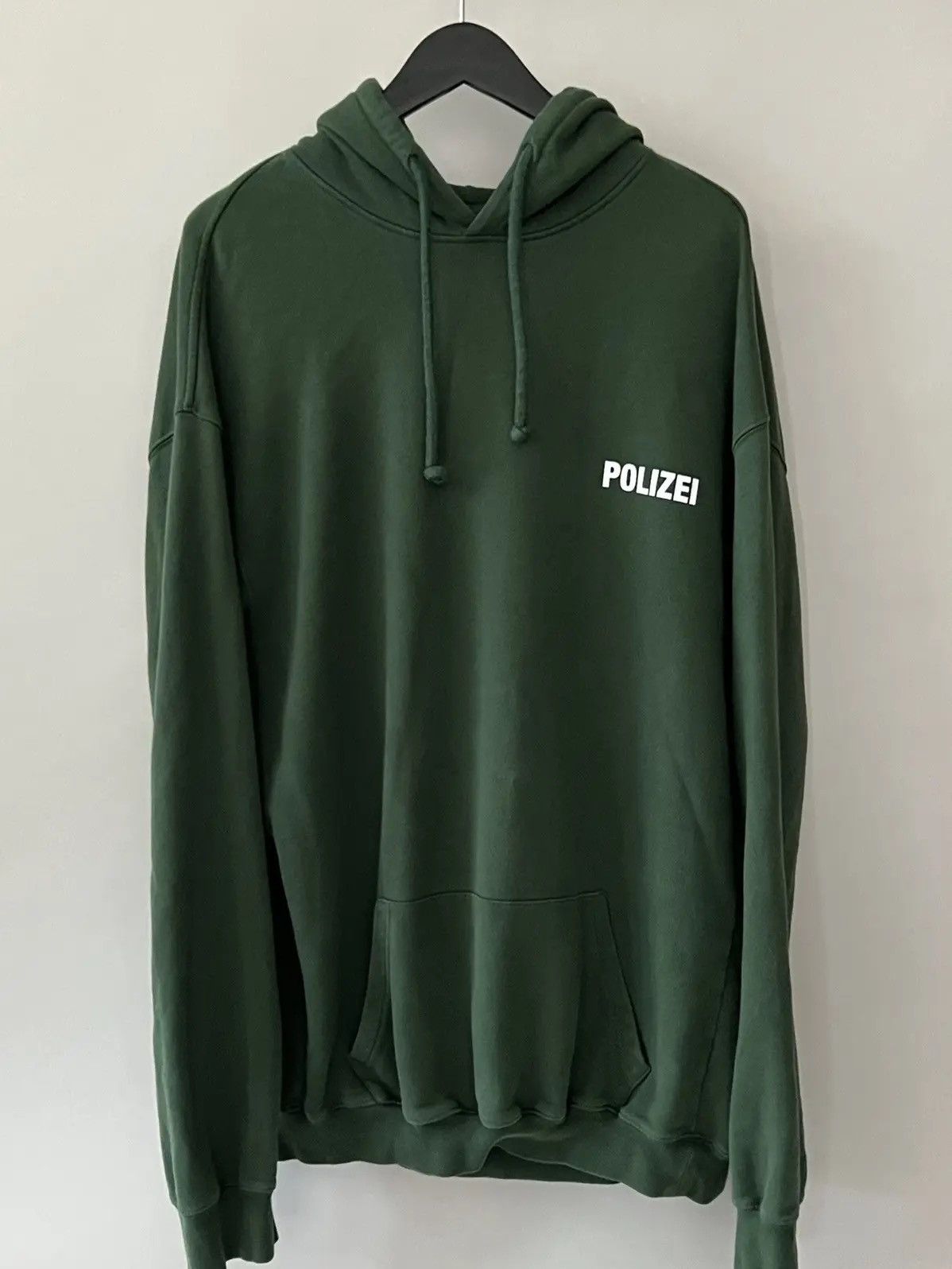 Vetements SS16 Vetements Cotton Green Polizei Hoodie Size US M / EU 48-50 / 2 - 2 Thumbnail