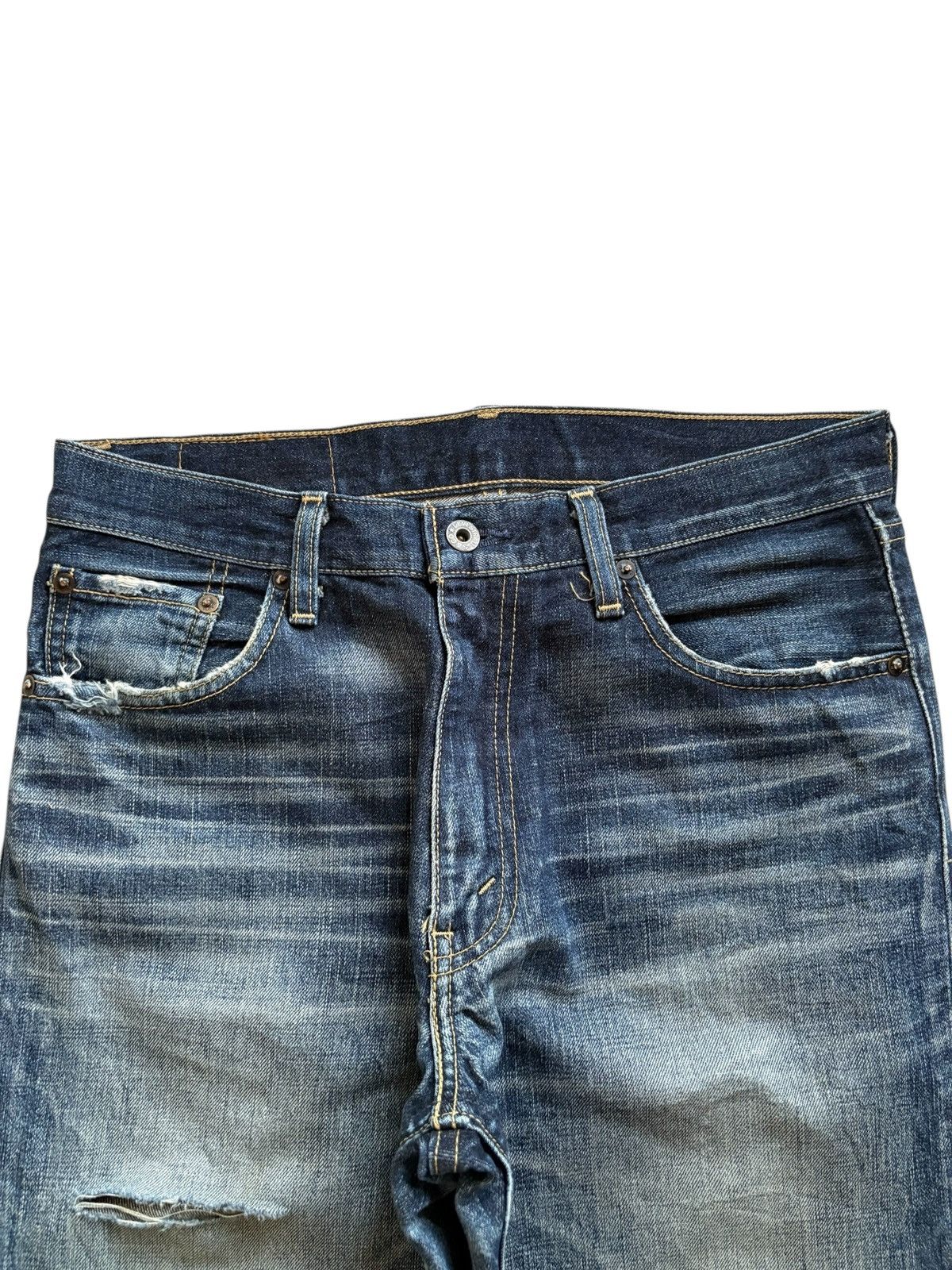 LVC × Levi's × Levi's Vintage Clothing Vintage 90s Levis 502 Mud Wash Distressed Ripped Loose Jean Size US 31 - 4 Thumbnail