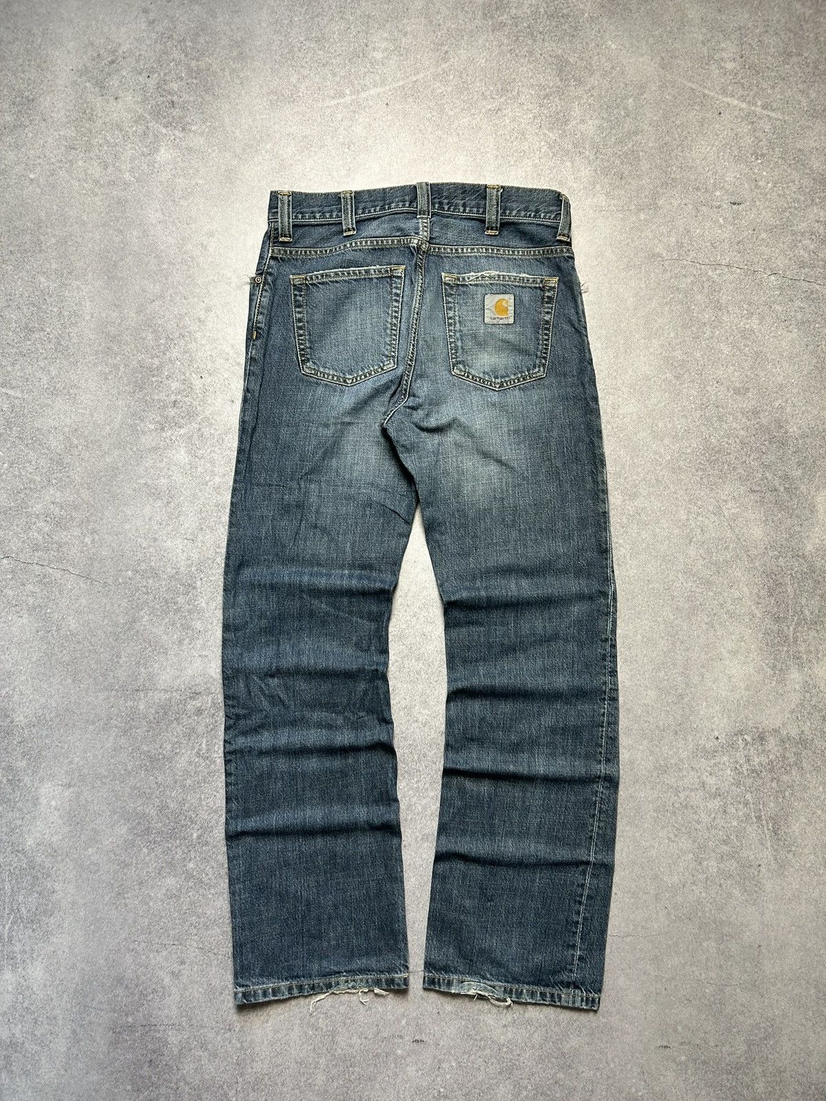 Carhartt Vintage 00s Carhartt Blue Denim Distressed Rockin Pant Jeans Size US 30 / EU 46 - 4 Thumbnail