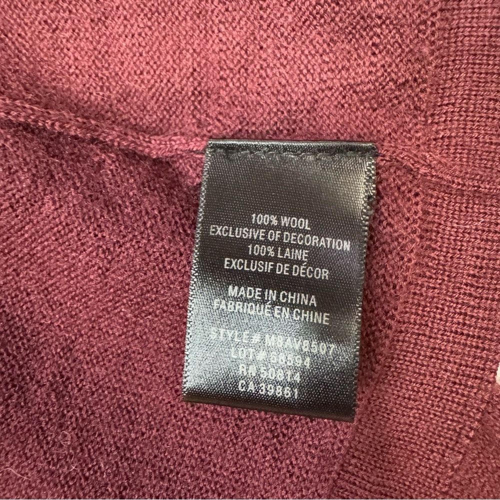 Elie Tahari Tahari Wool Silk Ruffle Burgundy Cardigan Size S Size S / US 4 / IT 40 - 7 Thumbnail