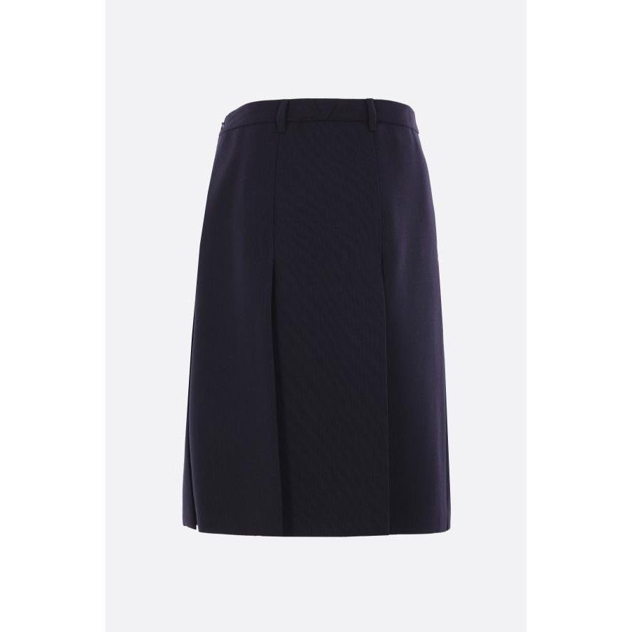 Prada PRADA Blue Textured Wool Paneled Skirt New & Authentic (Wome Size 28" / US 6 / IT 42 - 2 Thumbnail