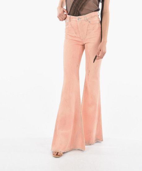 Sportmax Sportmax Fedra Flared High Waist Denim Paint Effect Jeans Size 26" / US 2 / IT 38 - 2 Thumbnail