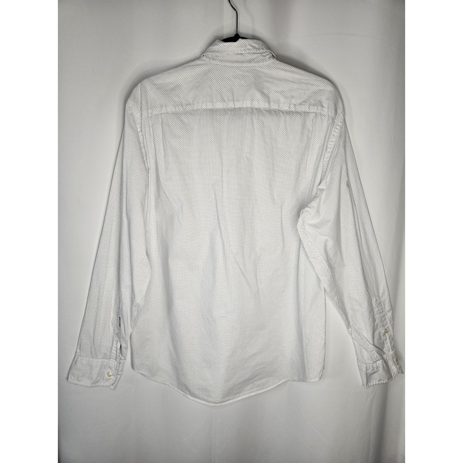 J.Crew VTG J. Crew Dress Shirt Men's Large White Navy Polka Dots Size US L / EU 52-54 / 3 - 3 Thumbnail