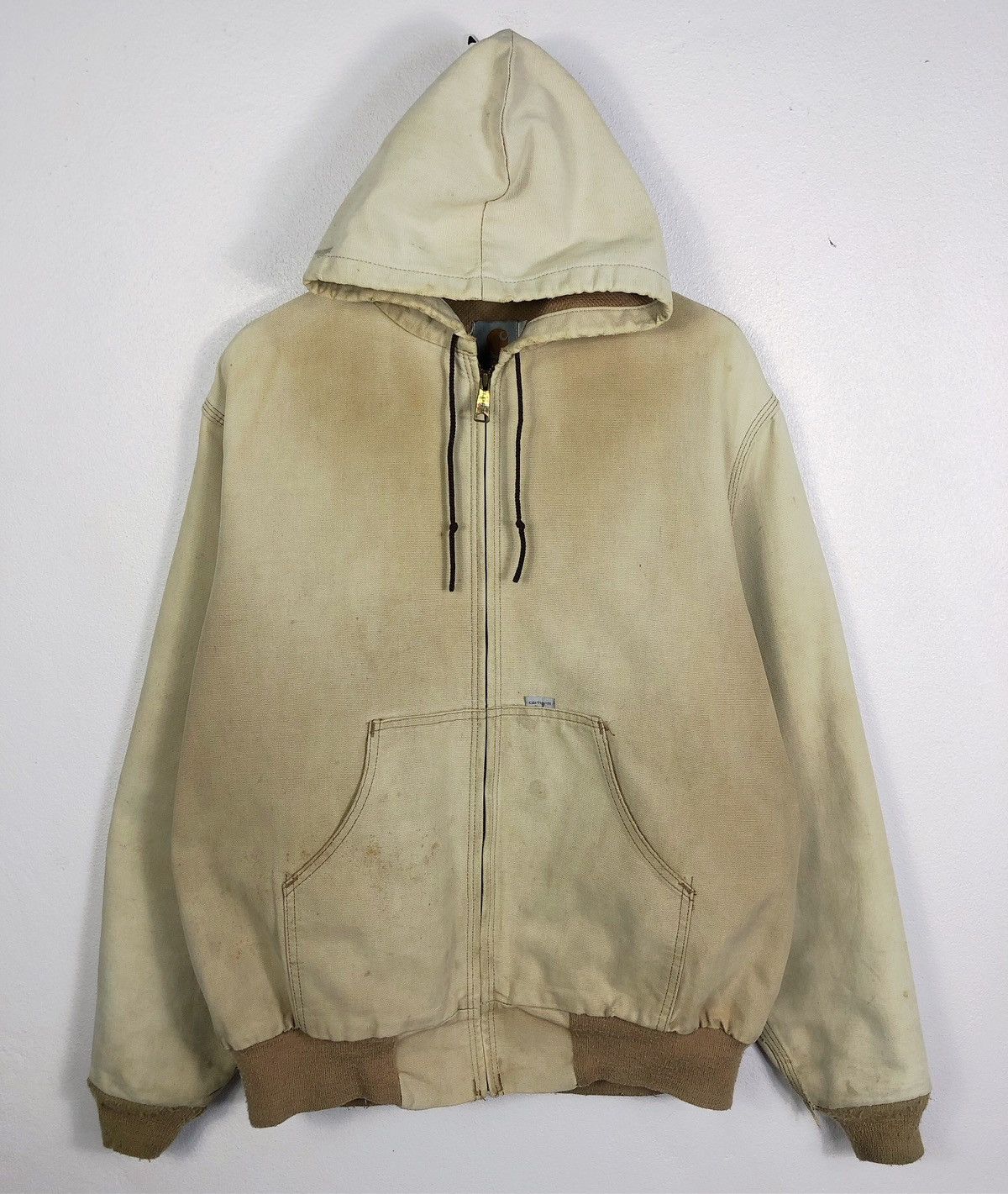 image of Distressed Carhartt Chore Hoodie Jacket in Brown, Men's (Size XL)