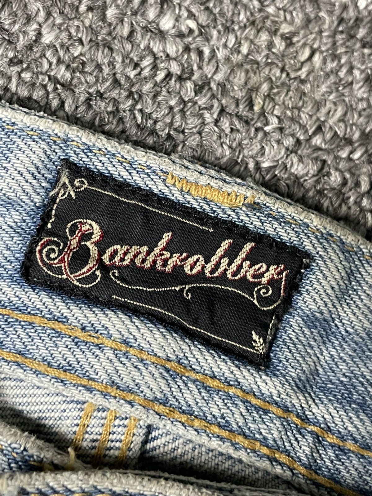 Japanese Brand × Vintage Vintage BANKROBBER Straight Cut Ripped Jeans (91) Size US 33 - 8 Thumbnail